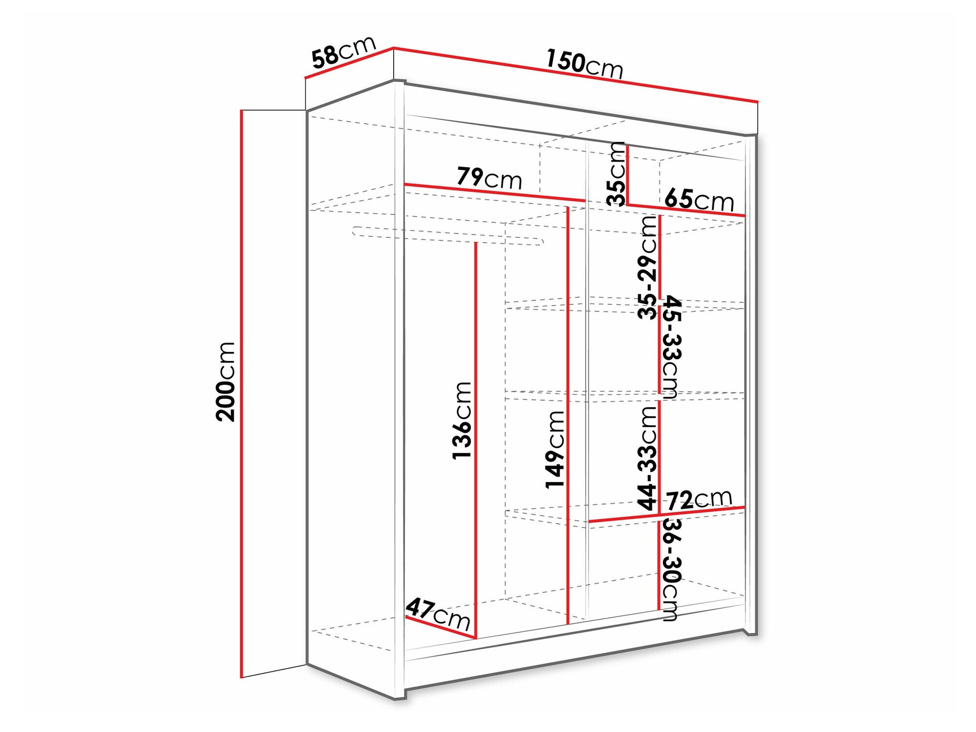 Kledingkast Closico 104 (Kasjmier)