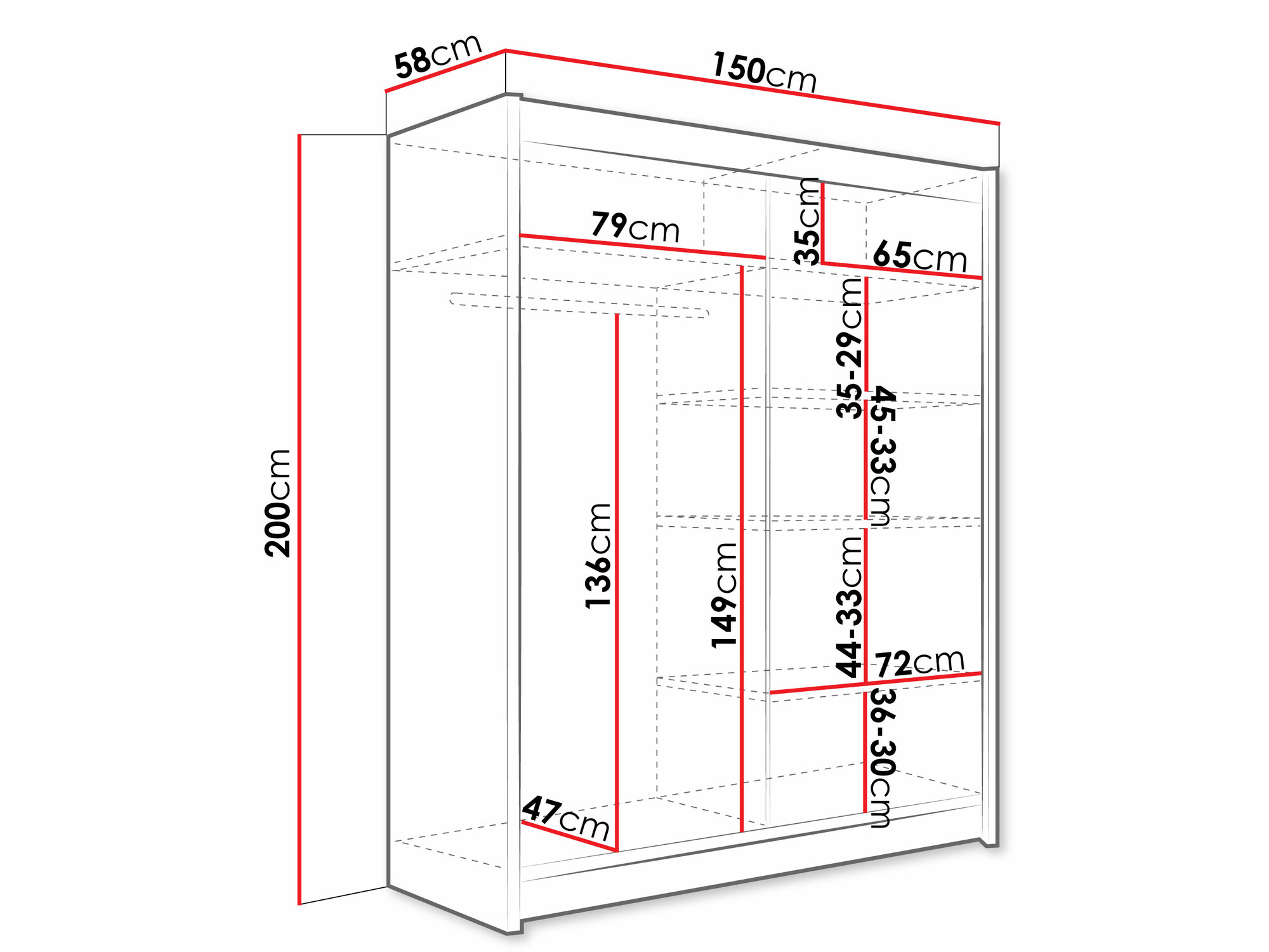 Kledingkast Closico 112 (Wit)
