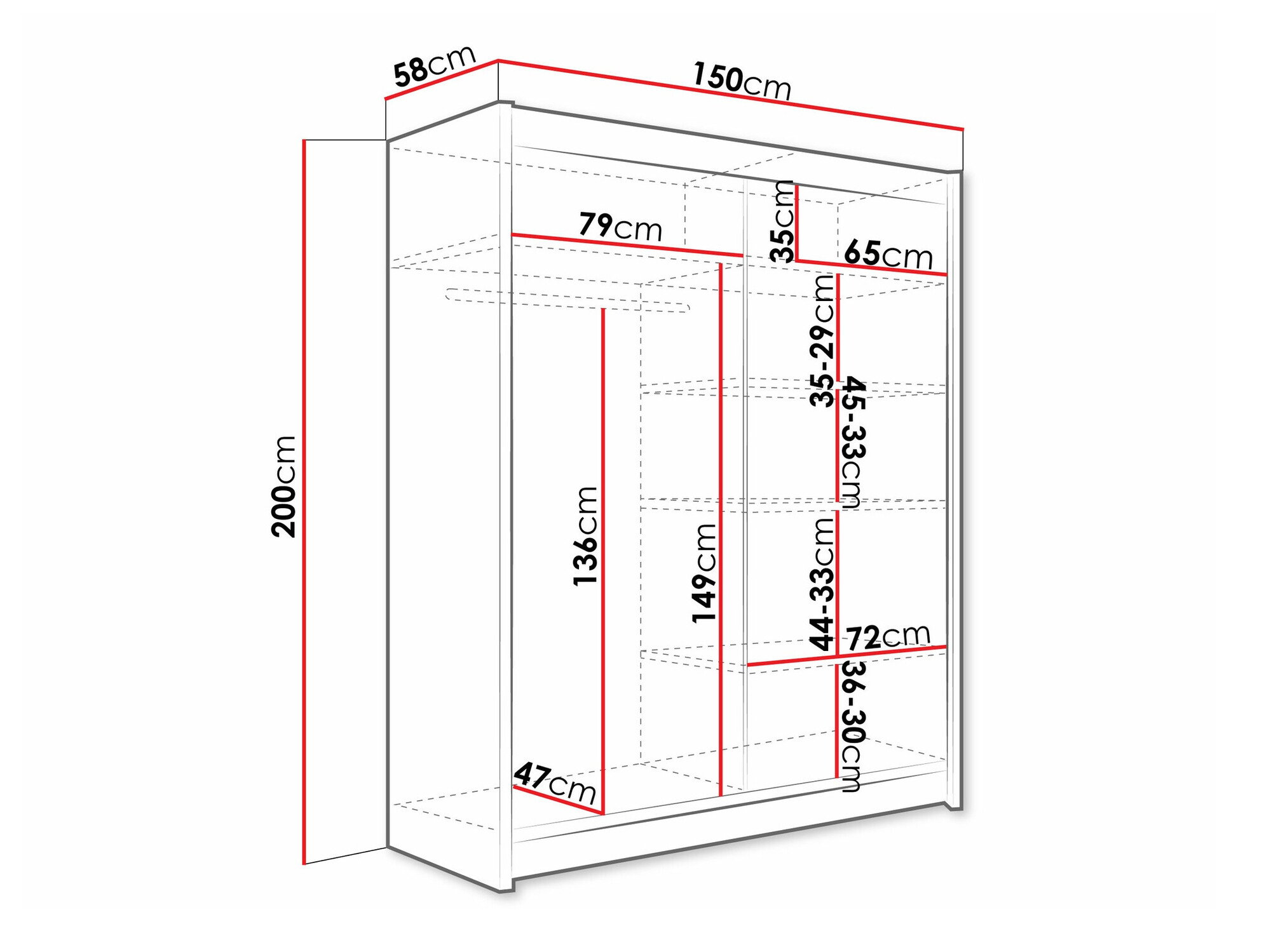 Kledingkast Closico 127 (Kasjmier)