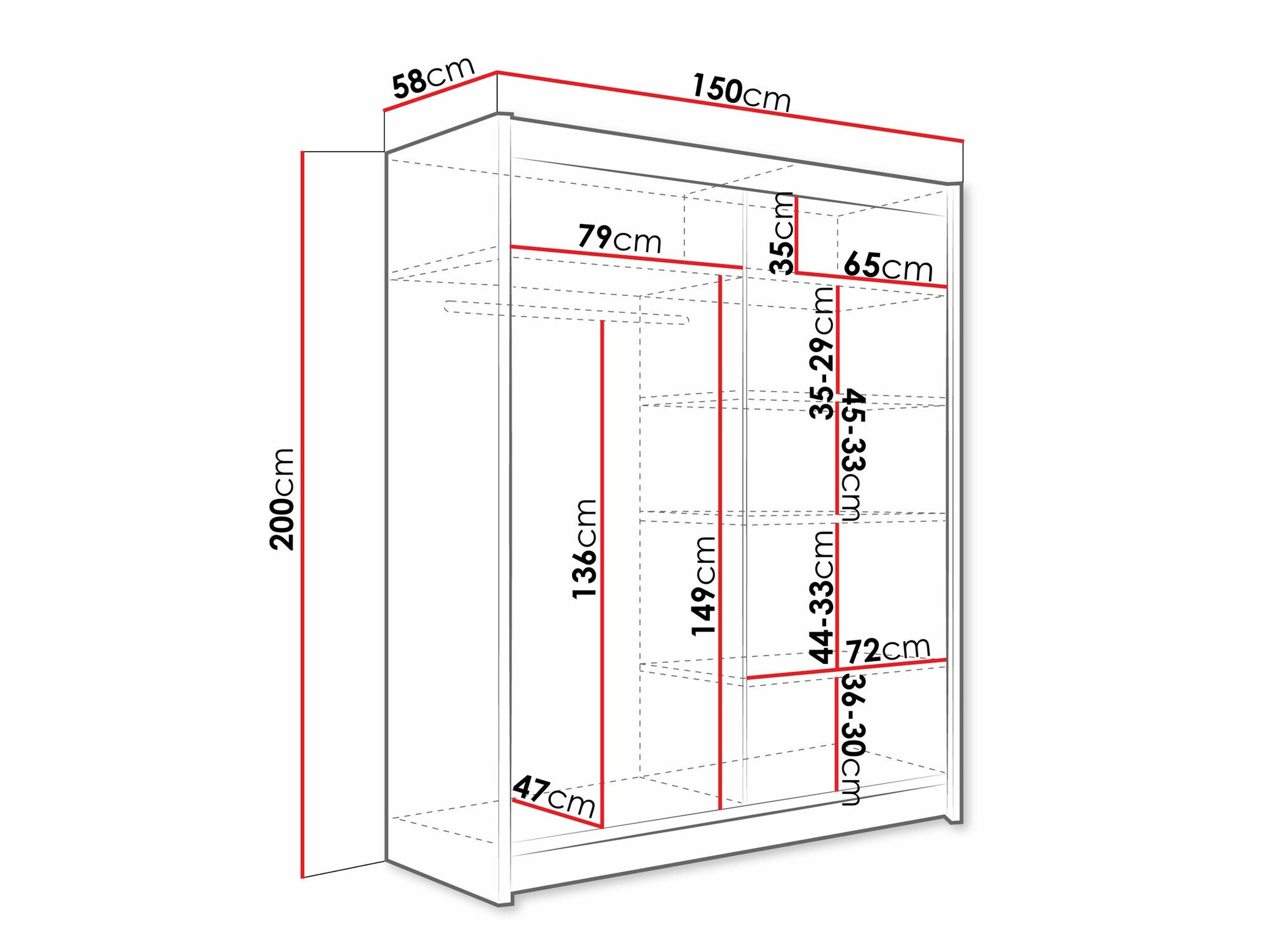 Kledingkast Closico 157 (Kasjmier)