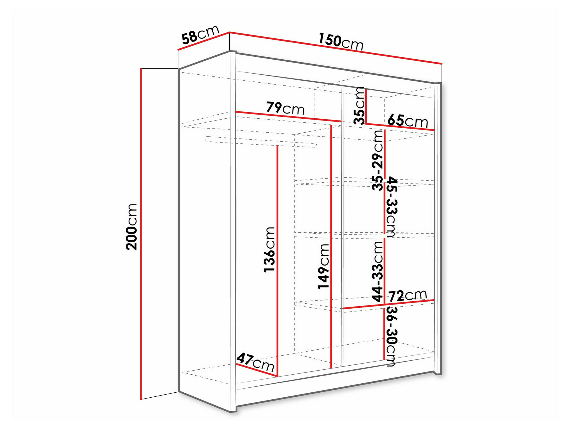 Kledingkast Closico 157 (Kasjmier)