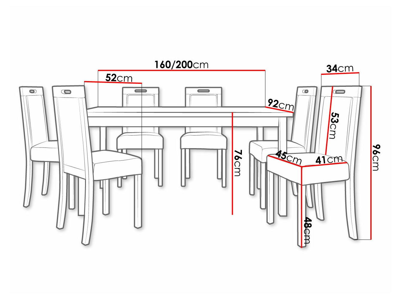 Eetkamerset Victorville 262 (Sonoma eik)