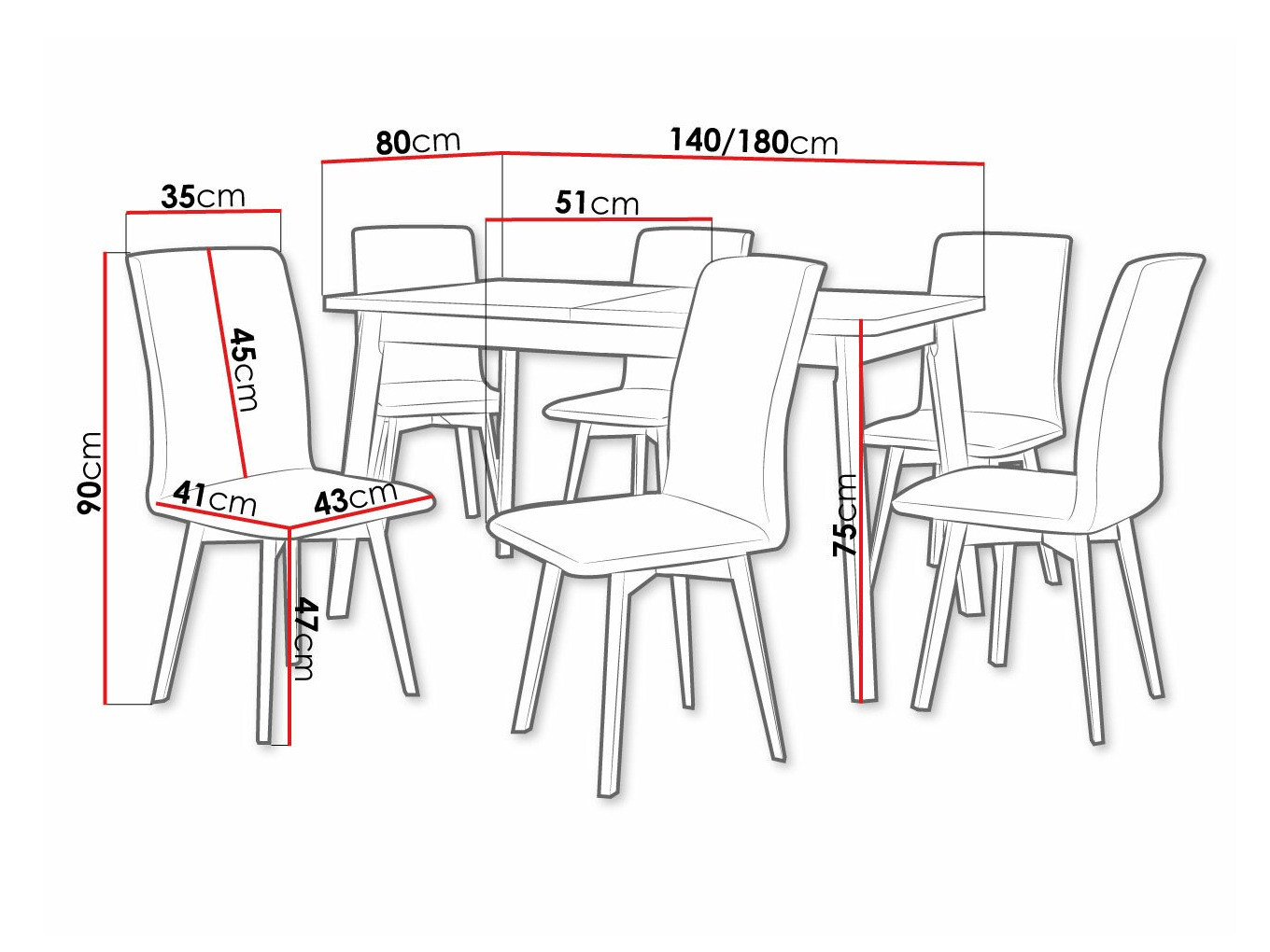 Eetkamerset Victorville 291 (Artisan eiken + Wit)