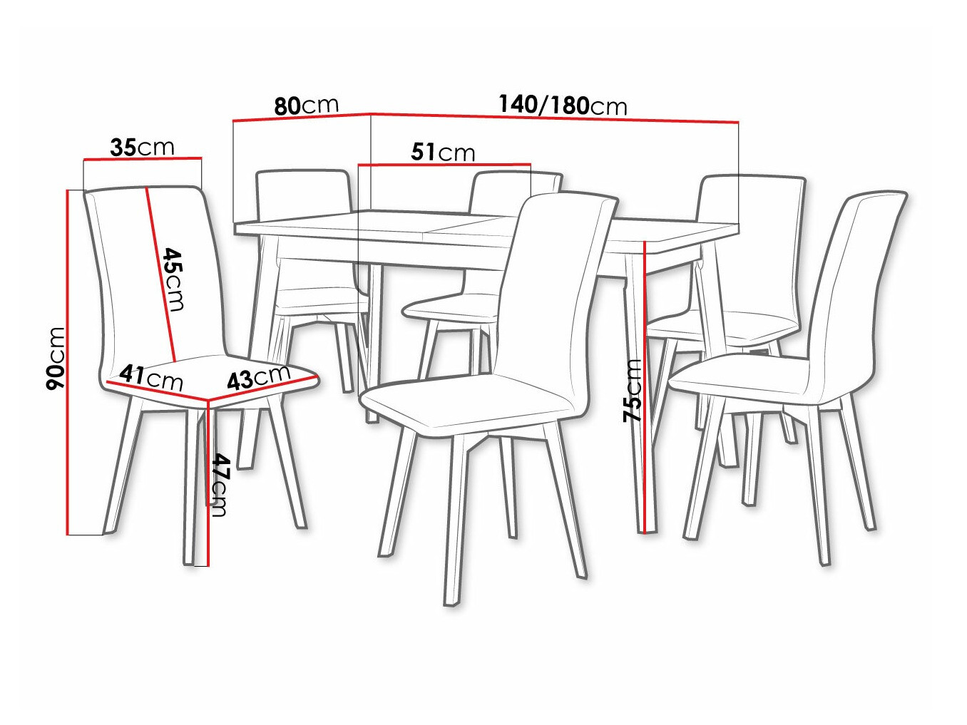 Eetkamerset Victorville 291 (Sonoma eik + Wit)