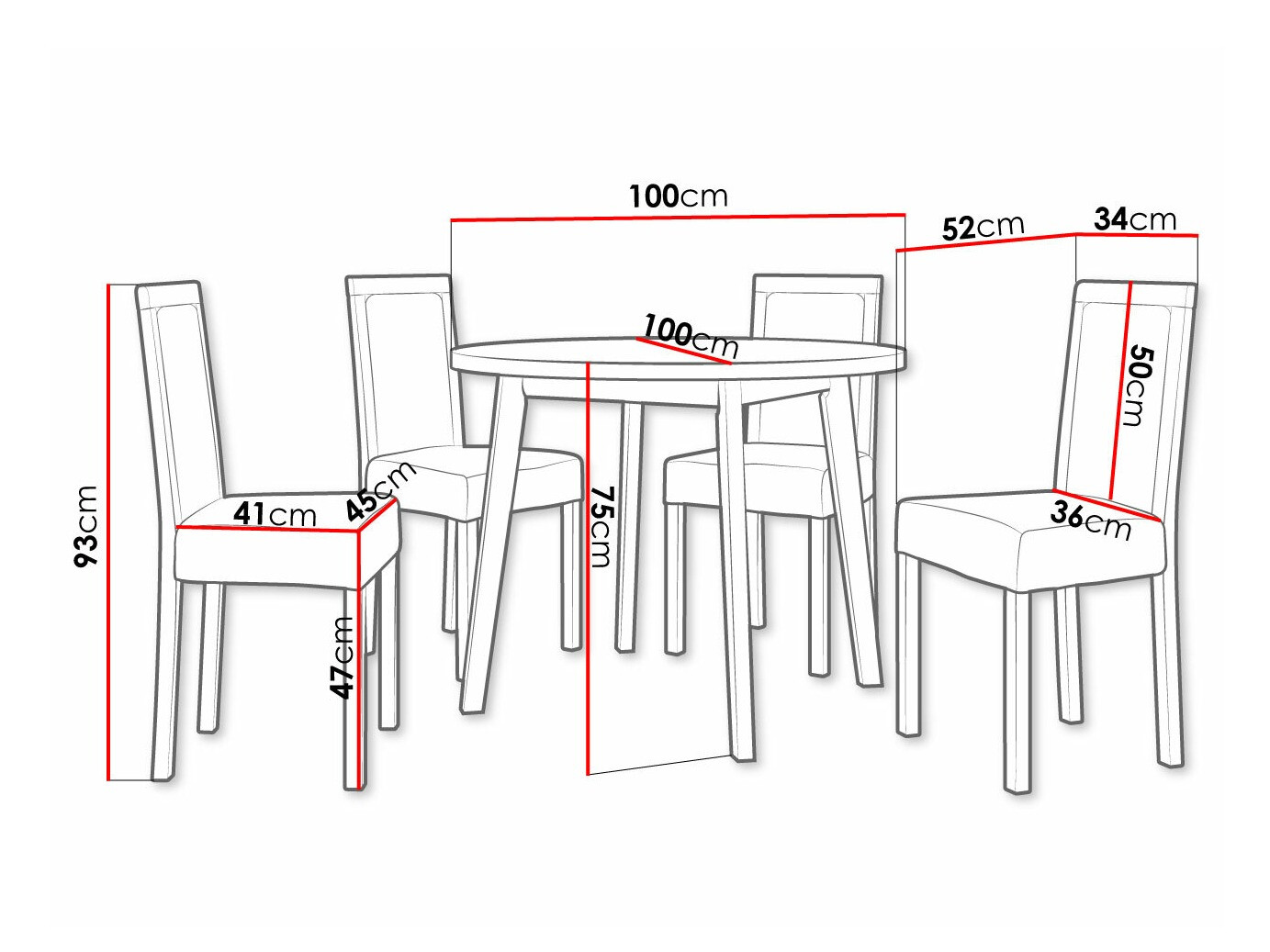 Eetkamerset Victorville 304 (Sonoma eik)