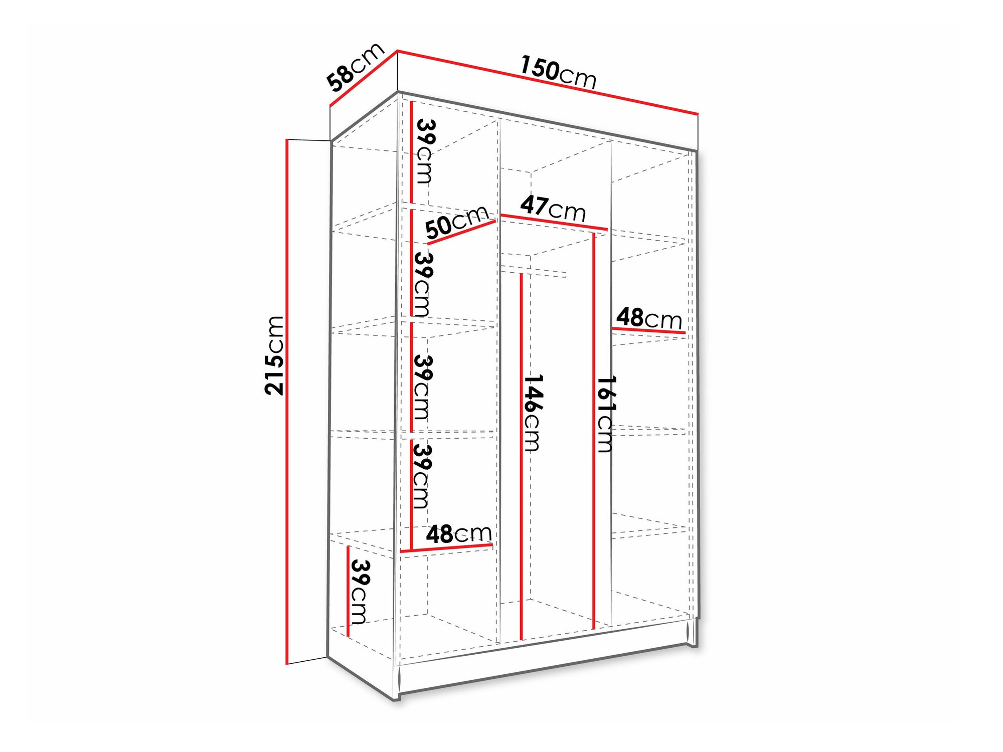 Kledingkast Closico 197 (Licht hout + Gouden)