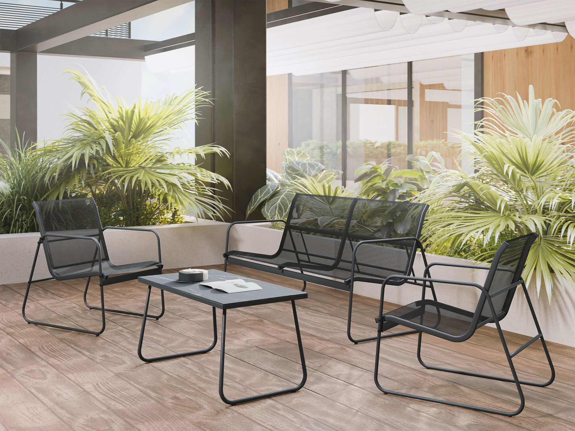 Buiten meubilair set Epulitas (Antraciet)