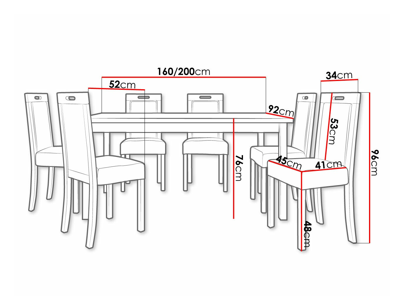 Eetkamerset Victorville 308 (Sonoma eik)