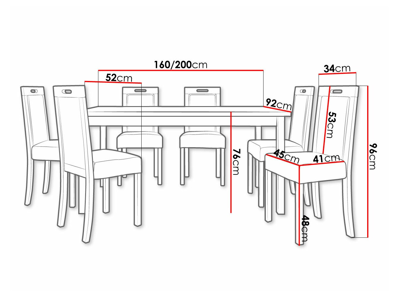 Eetkamerset Victorville 308 (Sonoma eik)