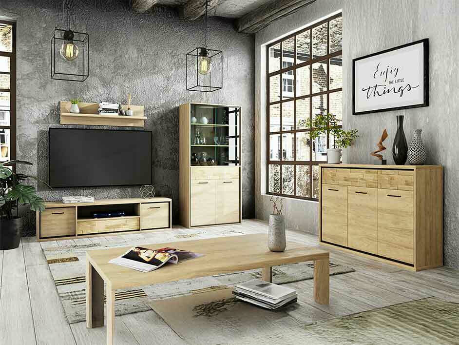 Woonkamerset Etrmoni 118 (Licht hout + Eiken)