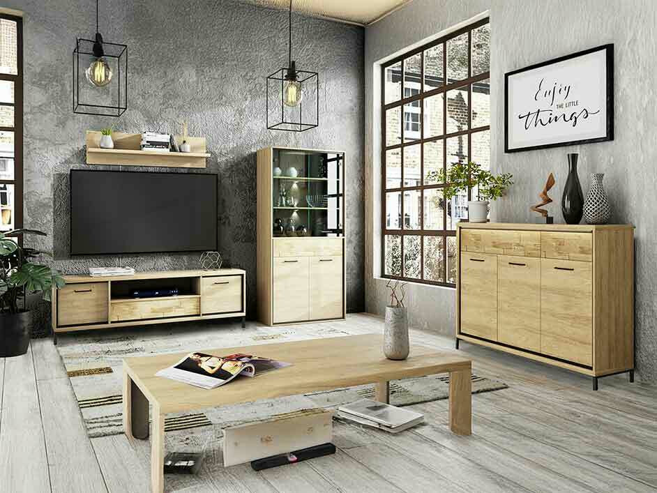 Woonkamerset Etrmoni 118 (Licht hout + Eiken)