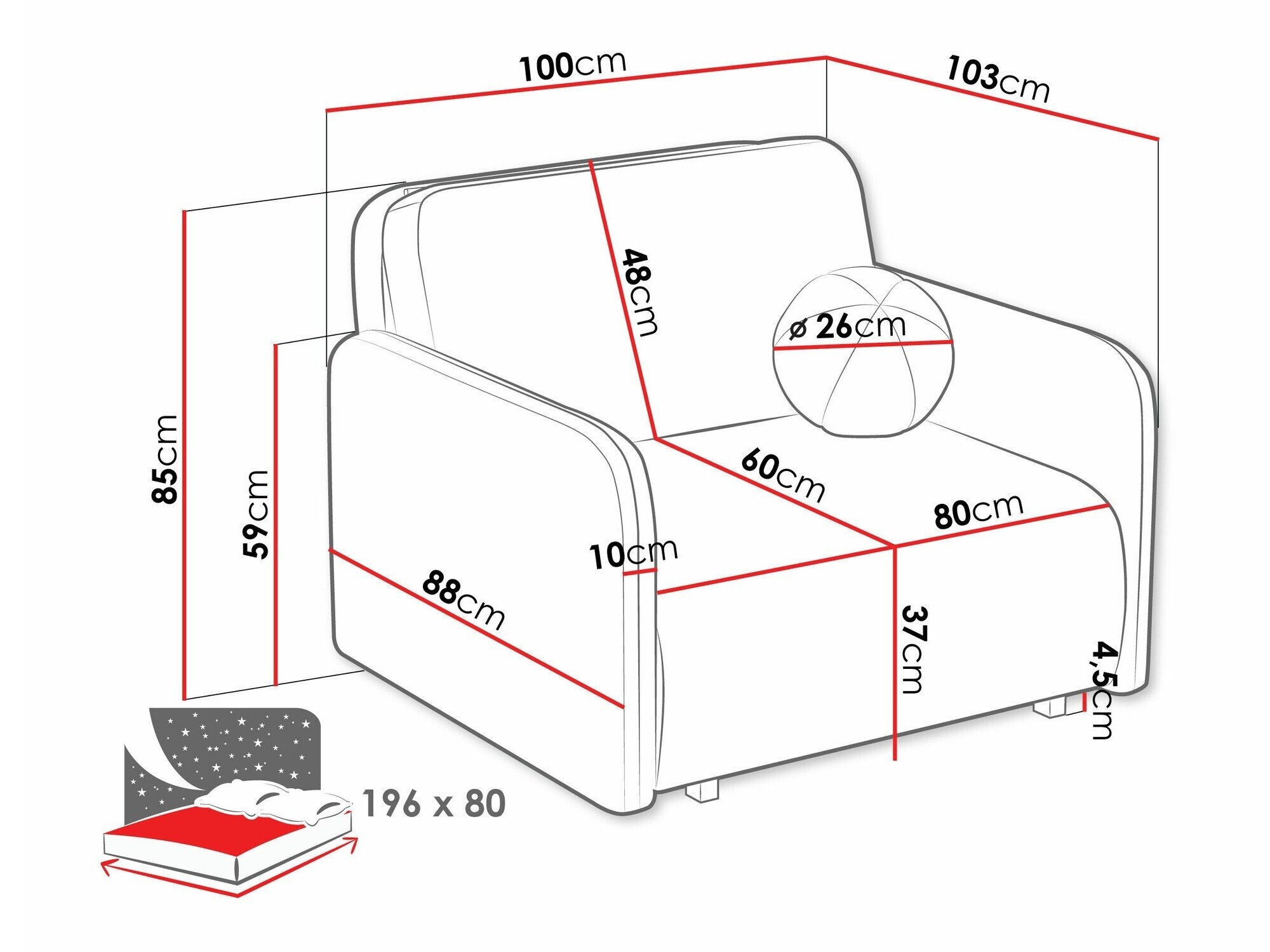 Fauteuil Columbus 240 (Coral 55)