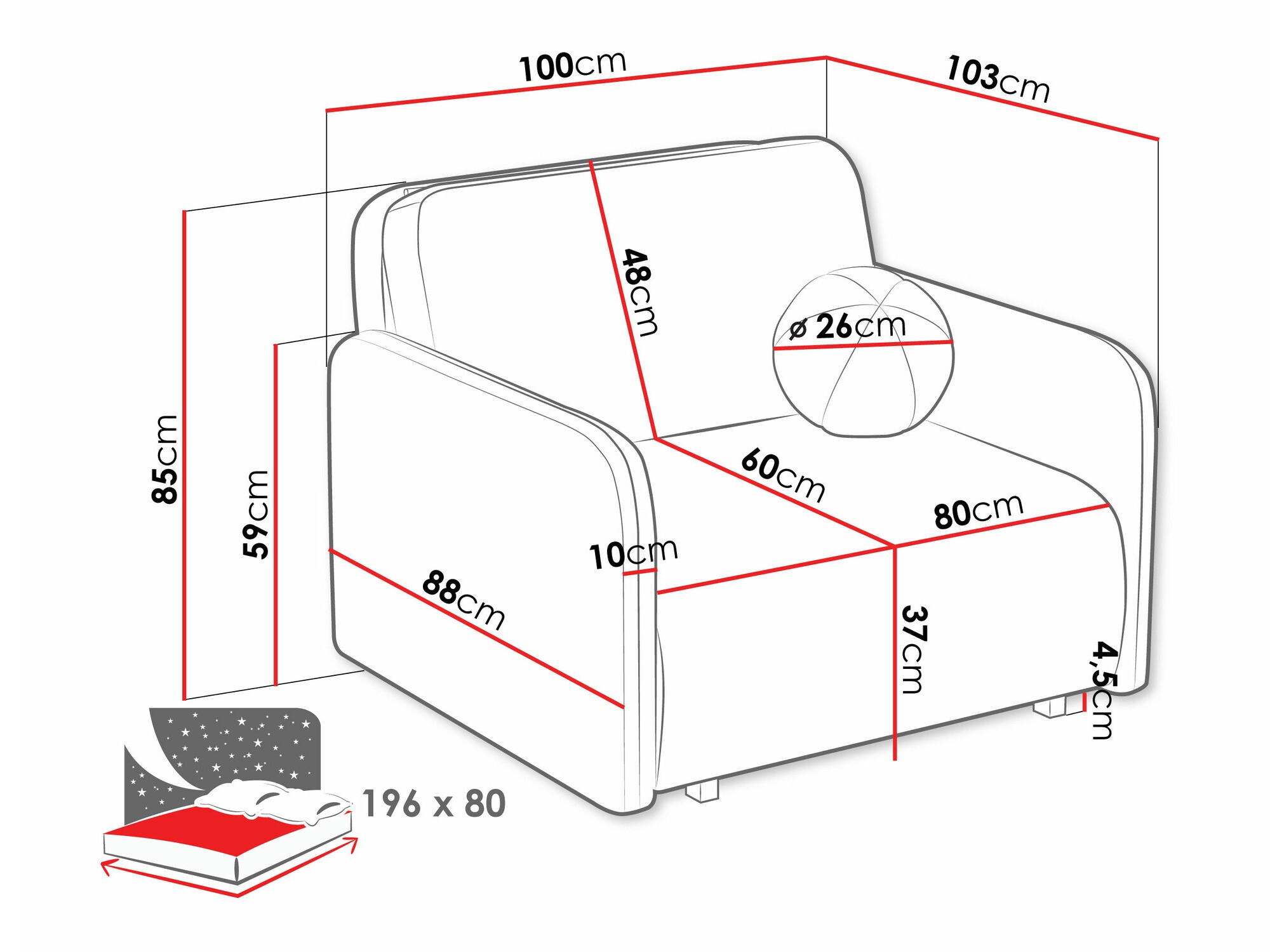 Fauteuil Poetal I (Coral 65)