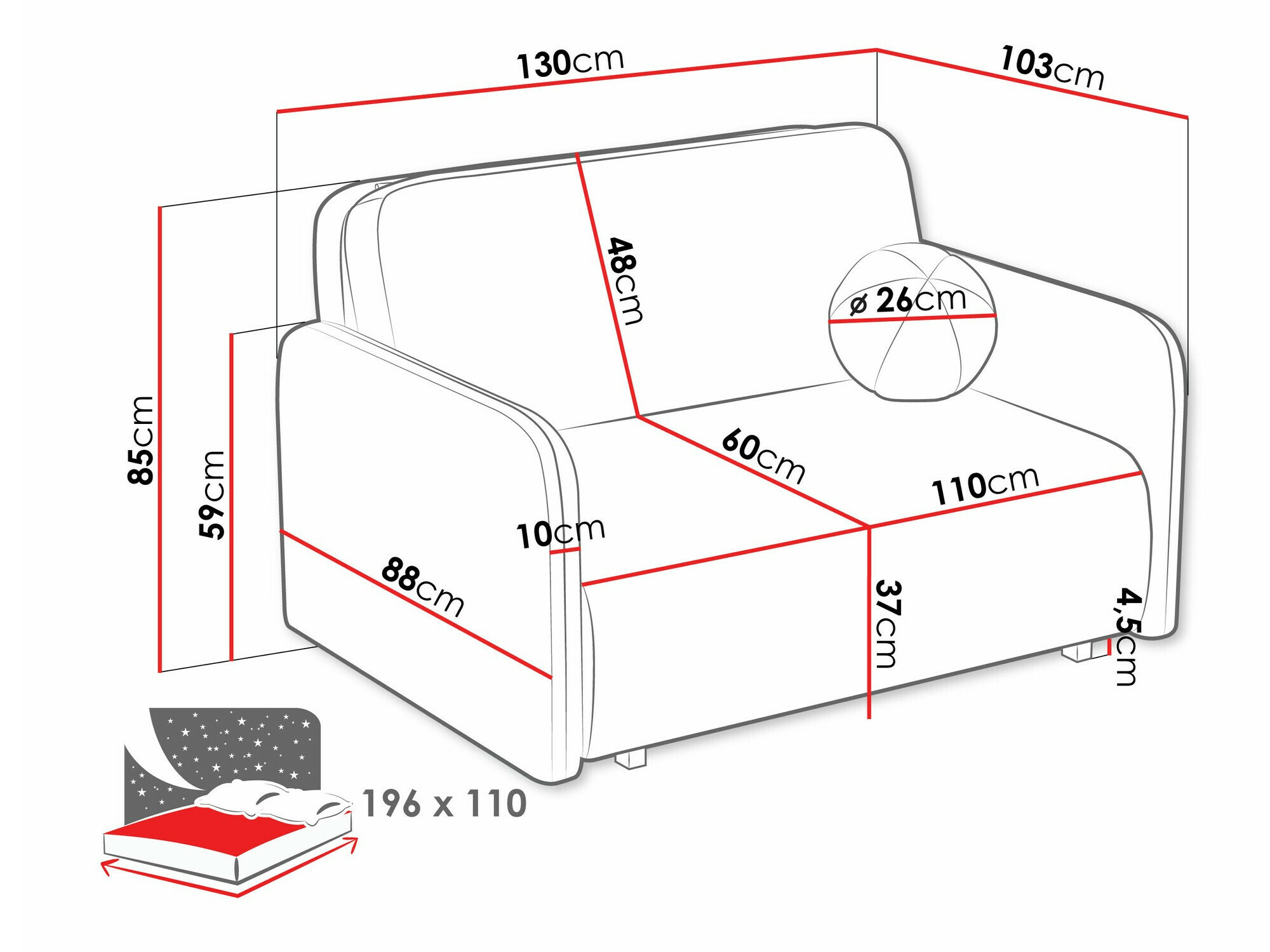 Slaapbank Poetal II (Velo 626)