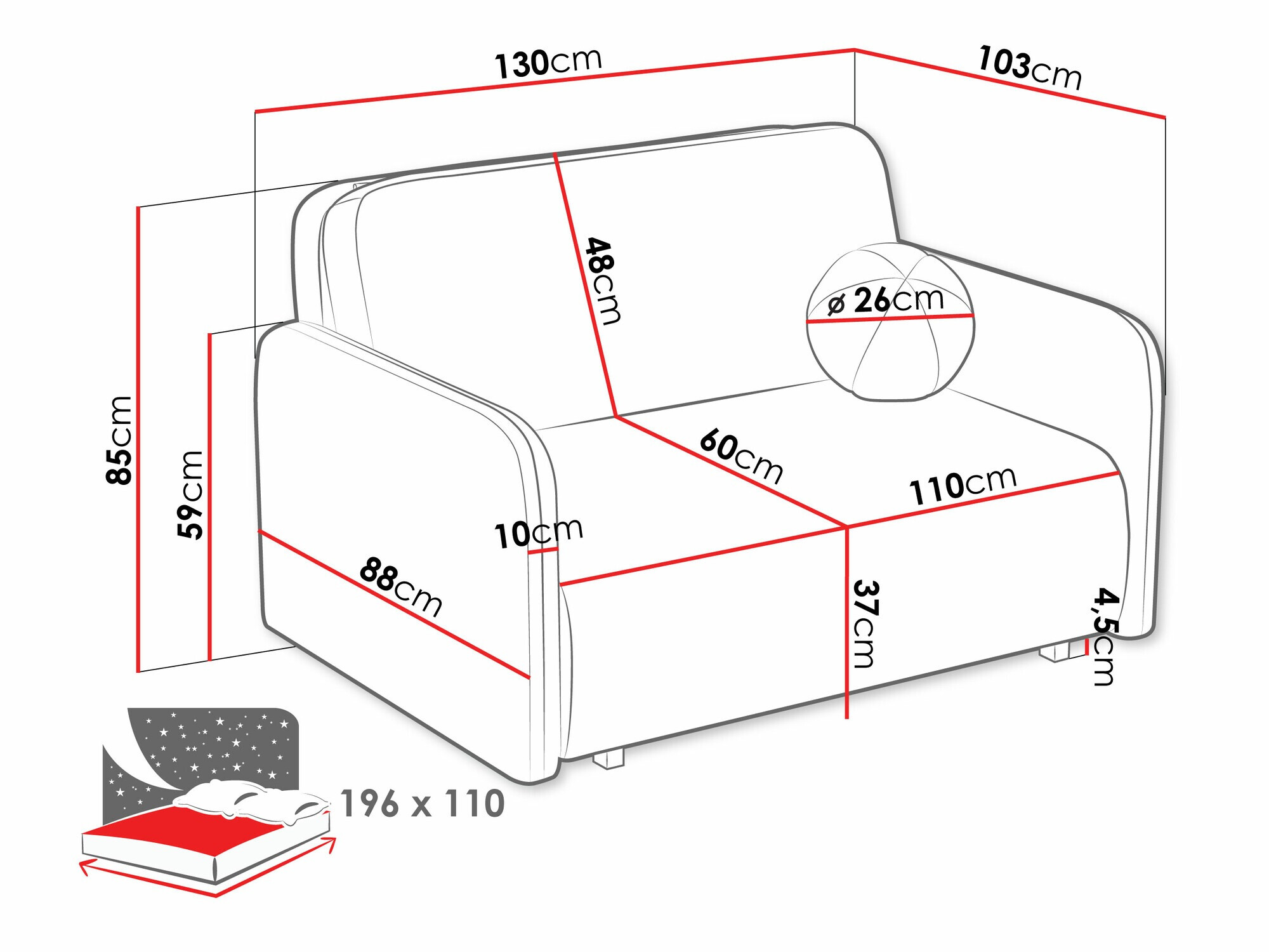 Slaapbank Poetal II (Velo 636)