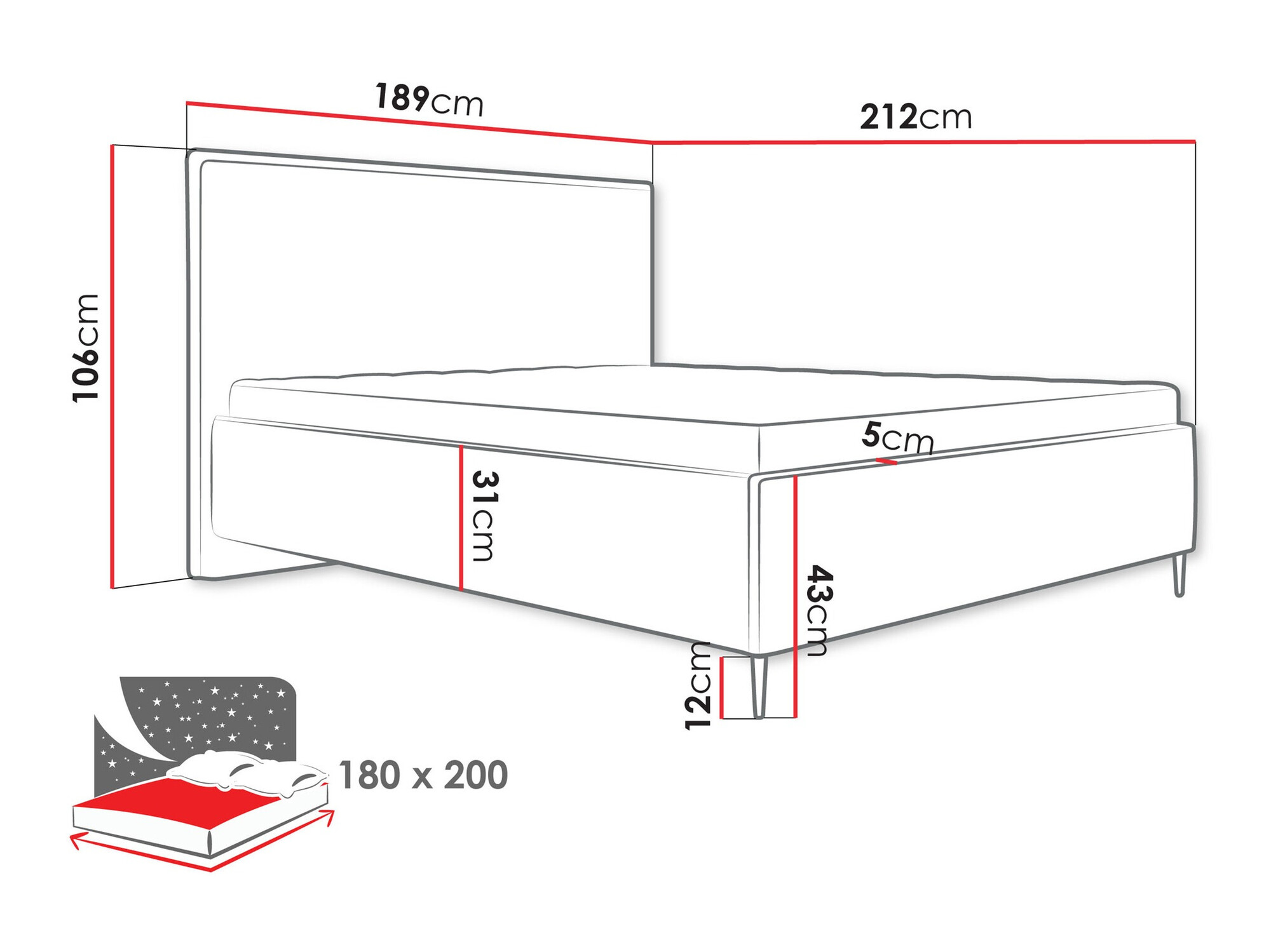 Bed ComfiDream Liruna (Poso 100)
