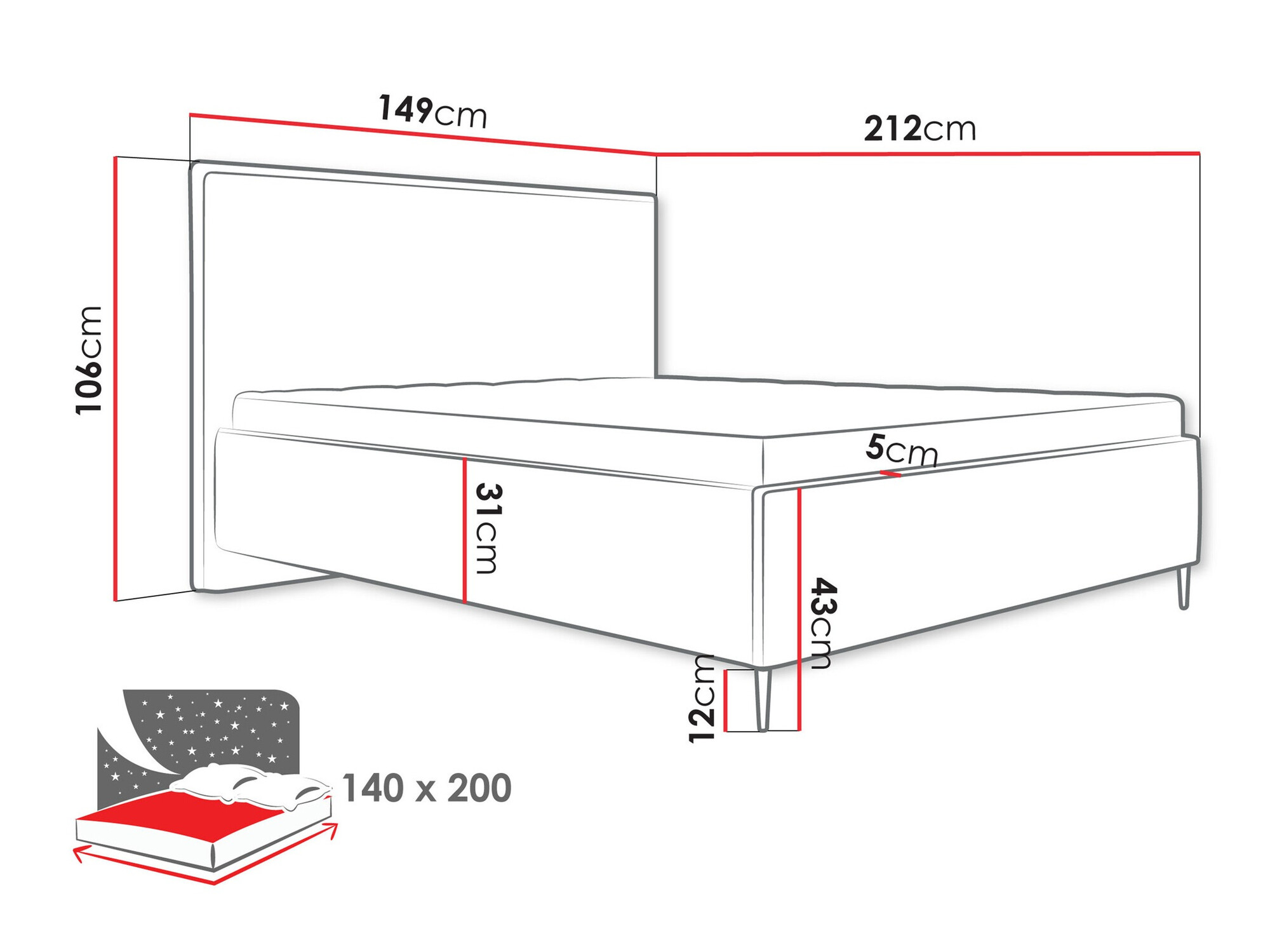 Bed ComfiDream Liruna (Poso 14)