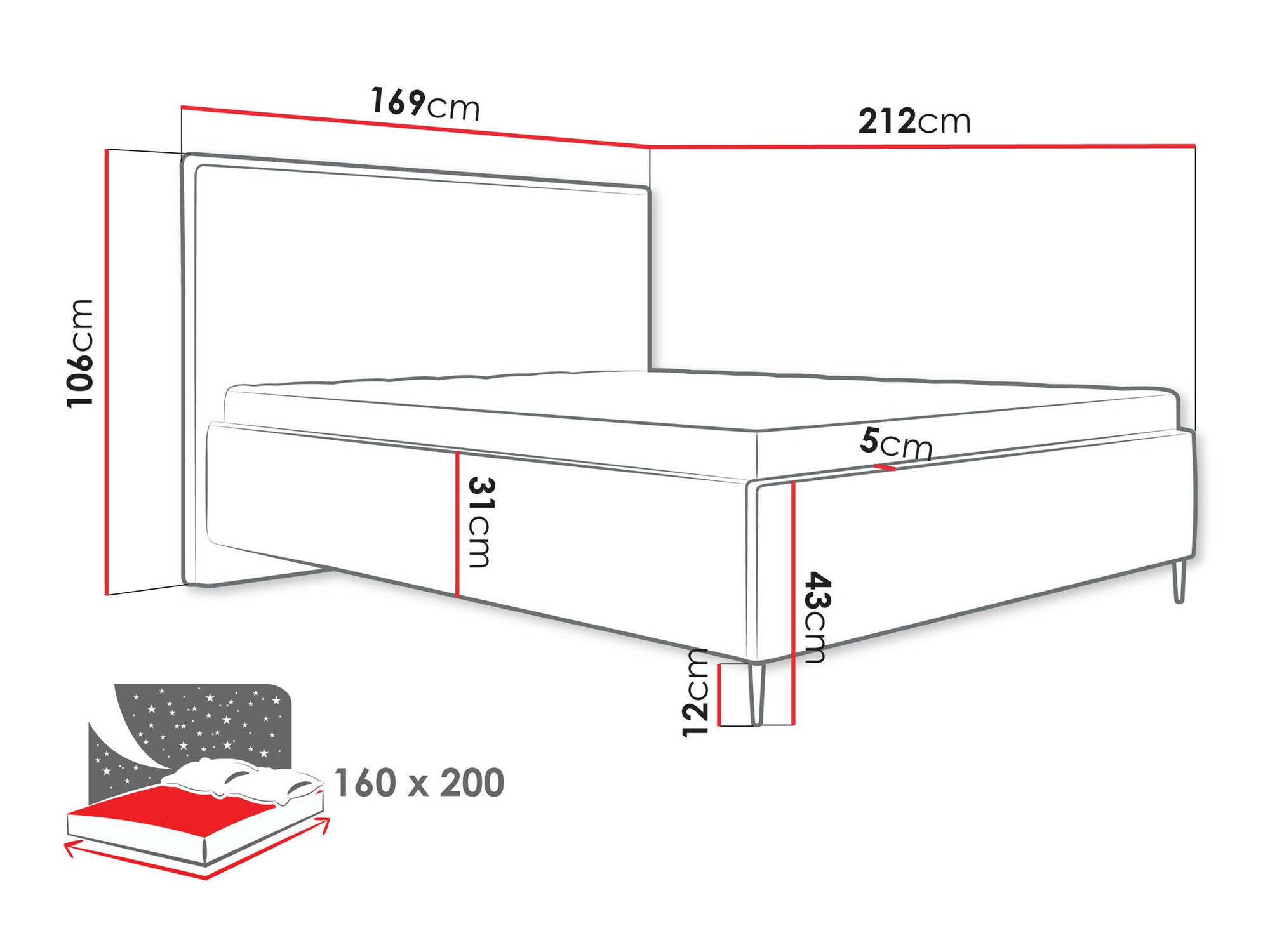 Bed ComfiDream Liruna (Poso 52)