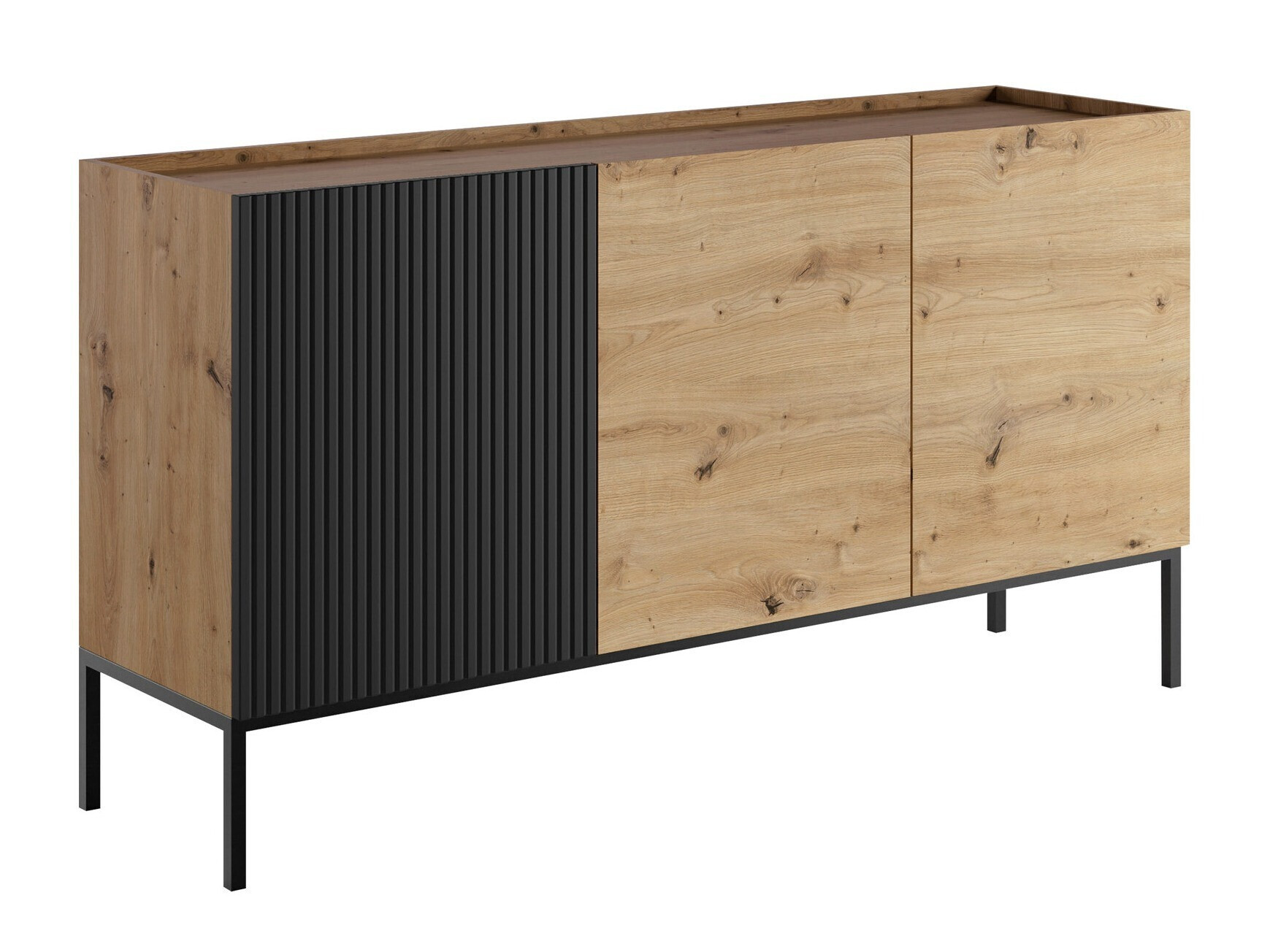 Dressoir Lunole 101 (Artisan eiken + Zwart)