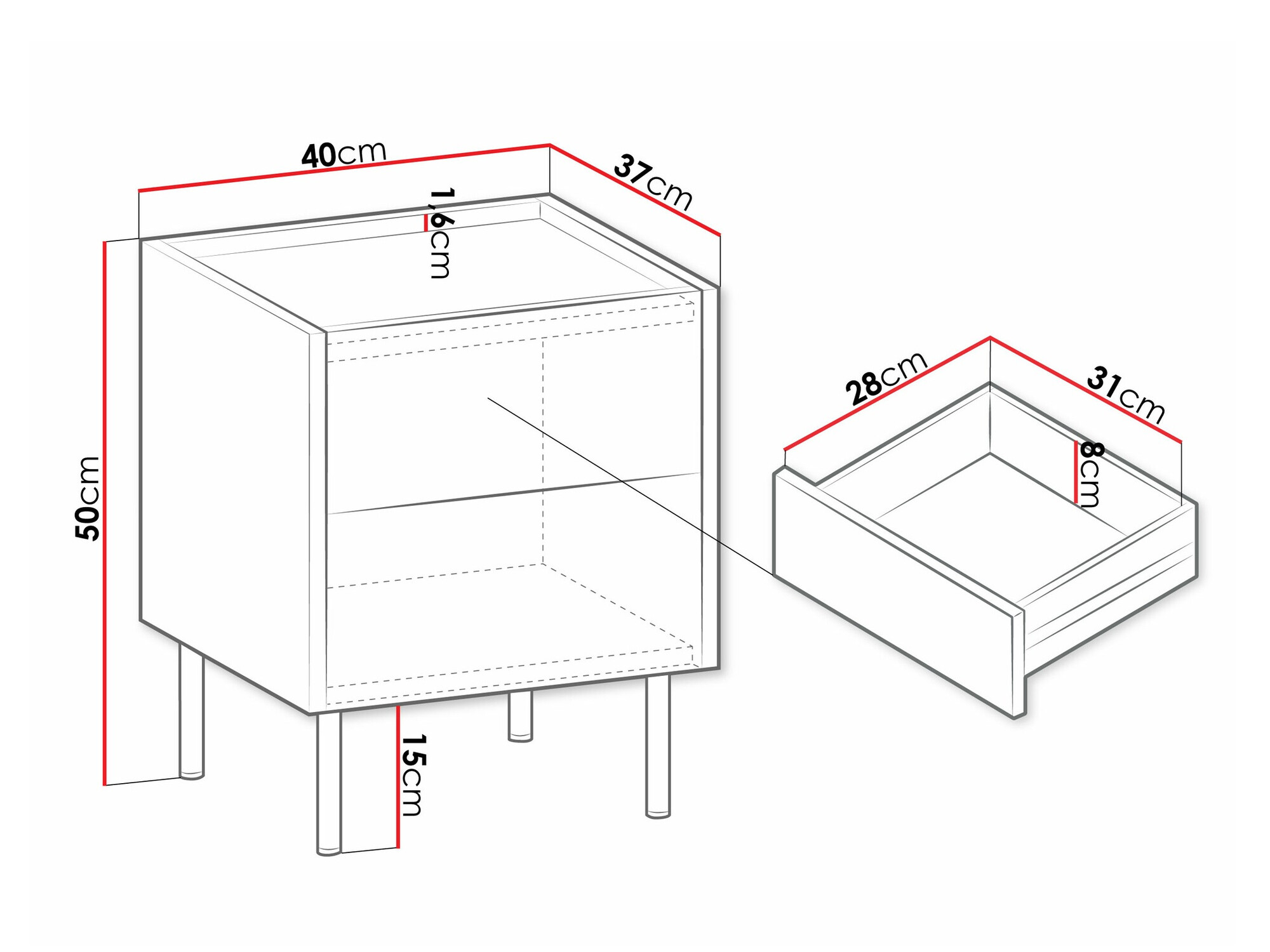Nachtkastje Comfivo Belviro 106