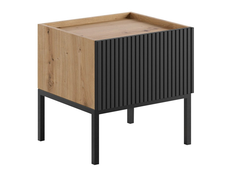 Nachtkastje Lunole 106 (Artisan eiken + Zwart)