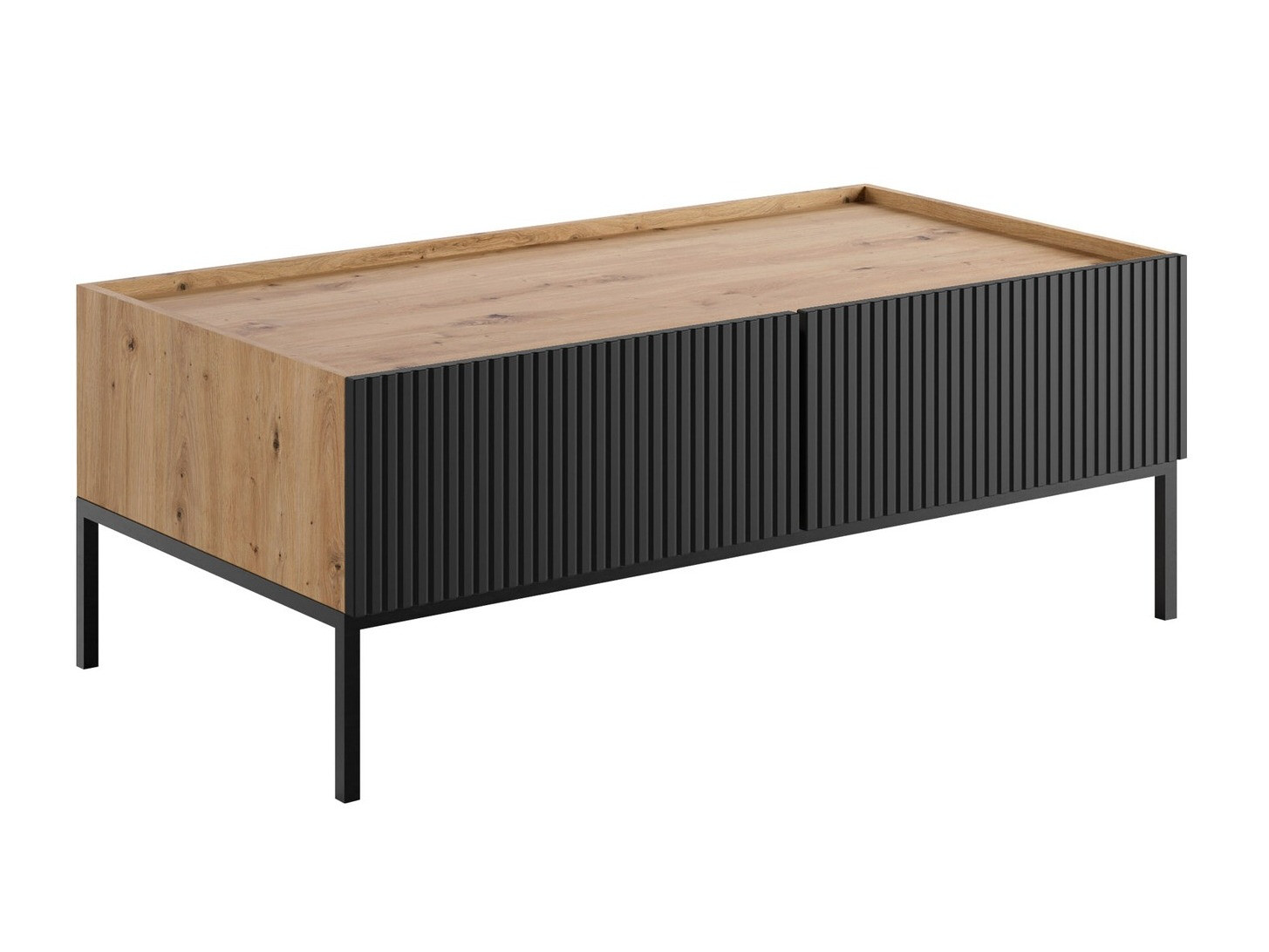 Salontafel Lunole 104 (Artisan eiken + Zwart)