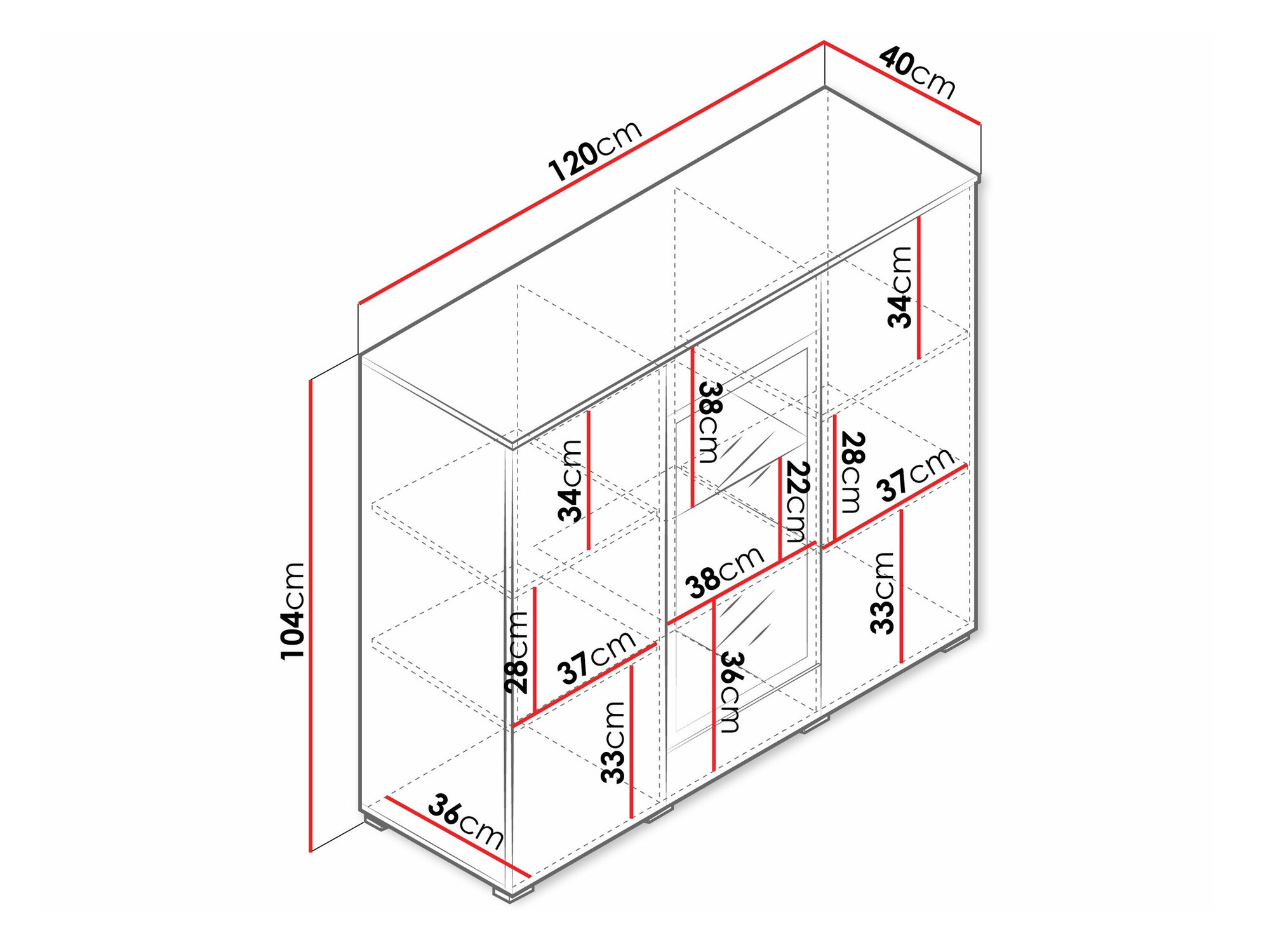 Dressoir Mirfivo 103 (Grafiet)