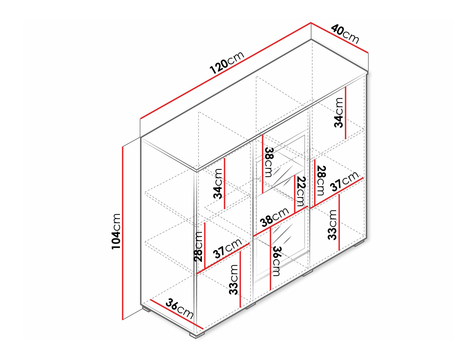 Dressoir Mirfivo 103 (Wotan eik)