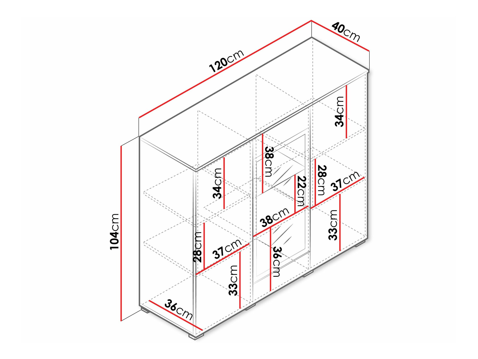 Dressoir Mirfivo 103 (Wotan eik)