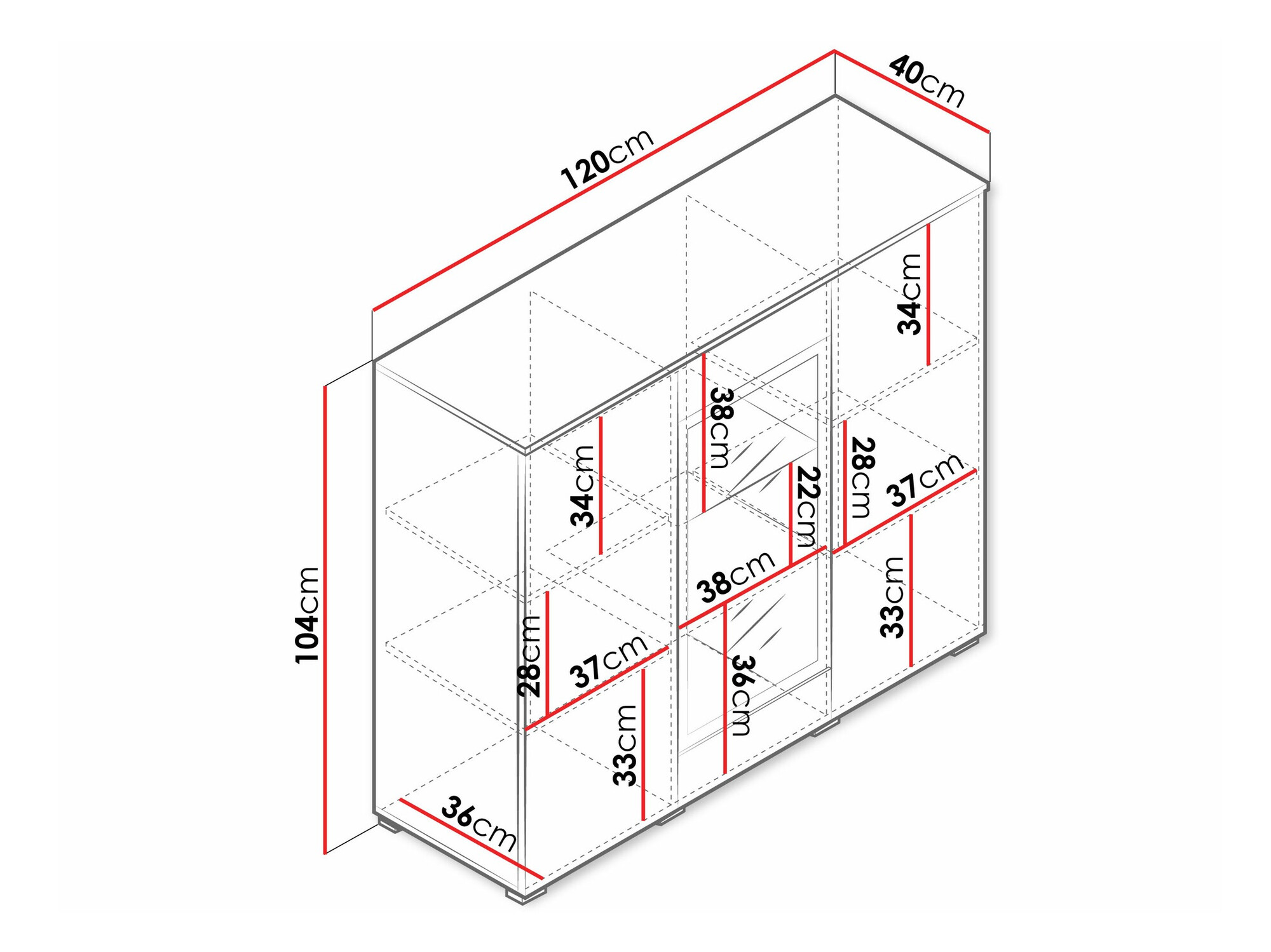 Dressoir Sarasota 186 (Grafiet)