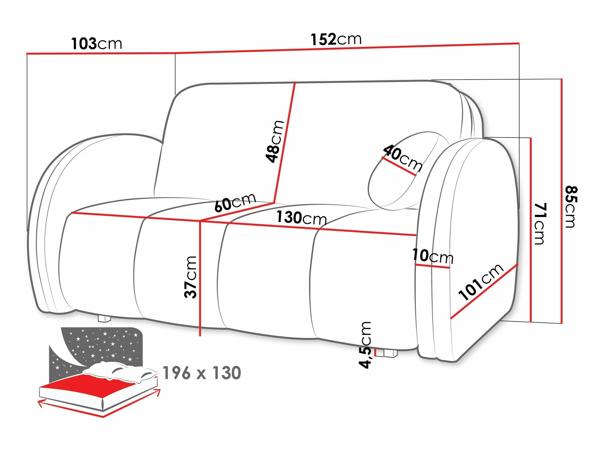 Slaapbank Columbus 242 (Velo 621)