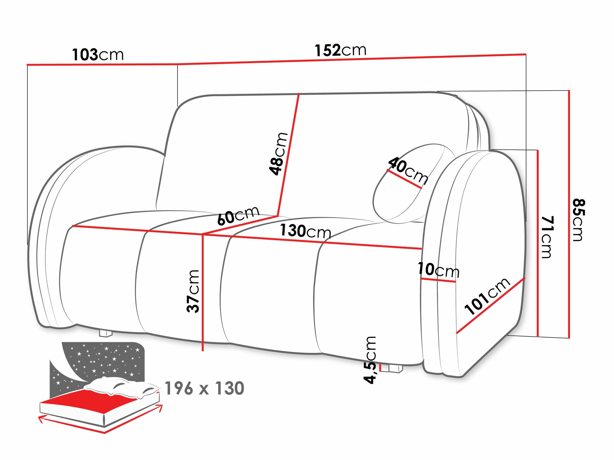 Slaapbank Columbus 242 (Velo 633)