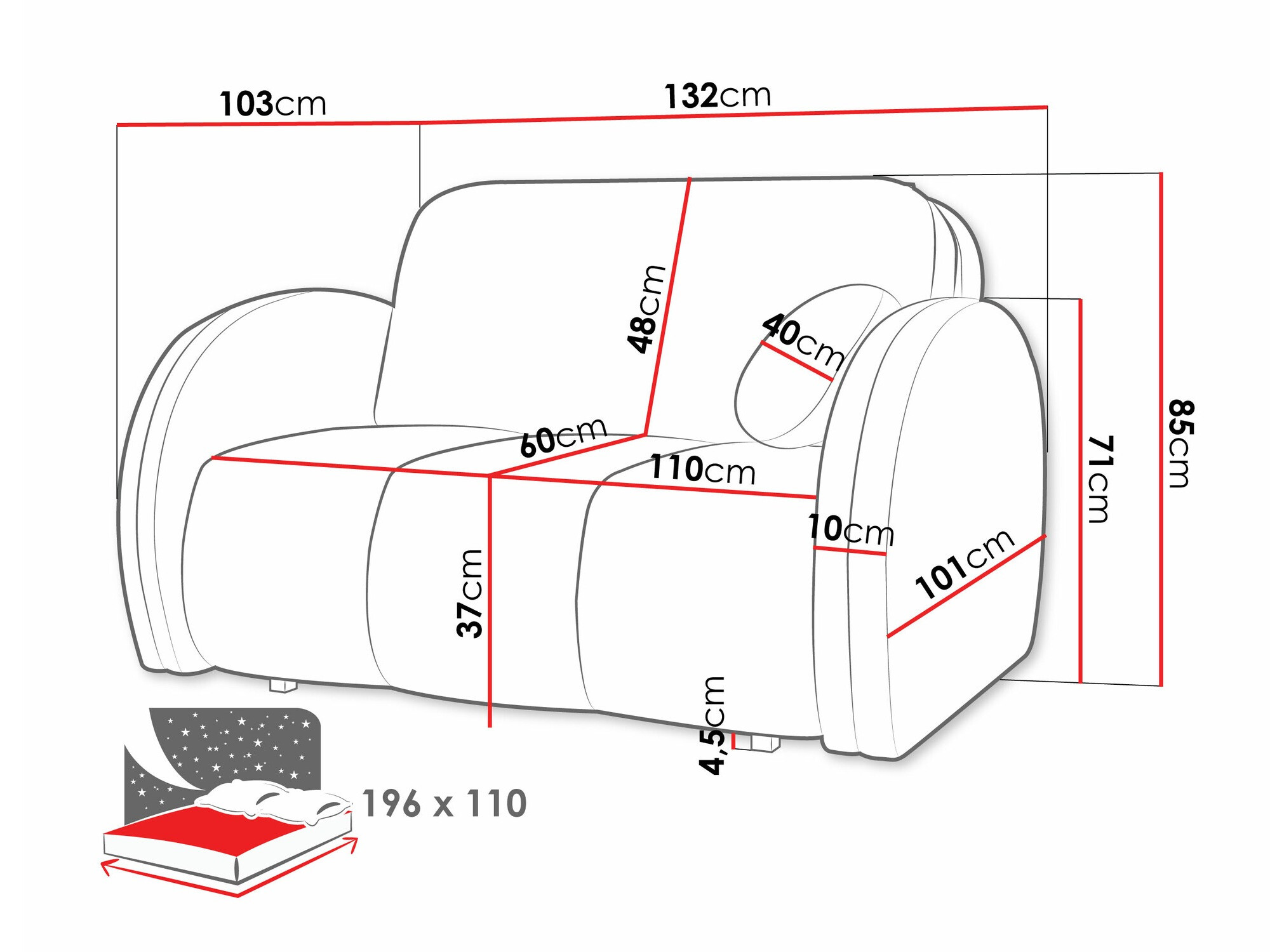 Slaapbank Columbus 243 (Velo 621)