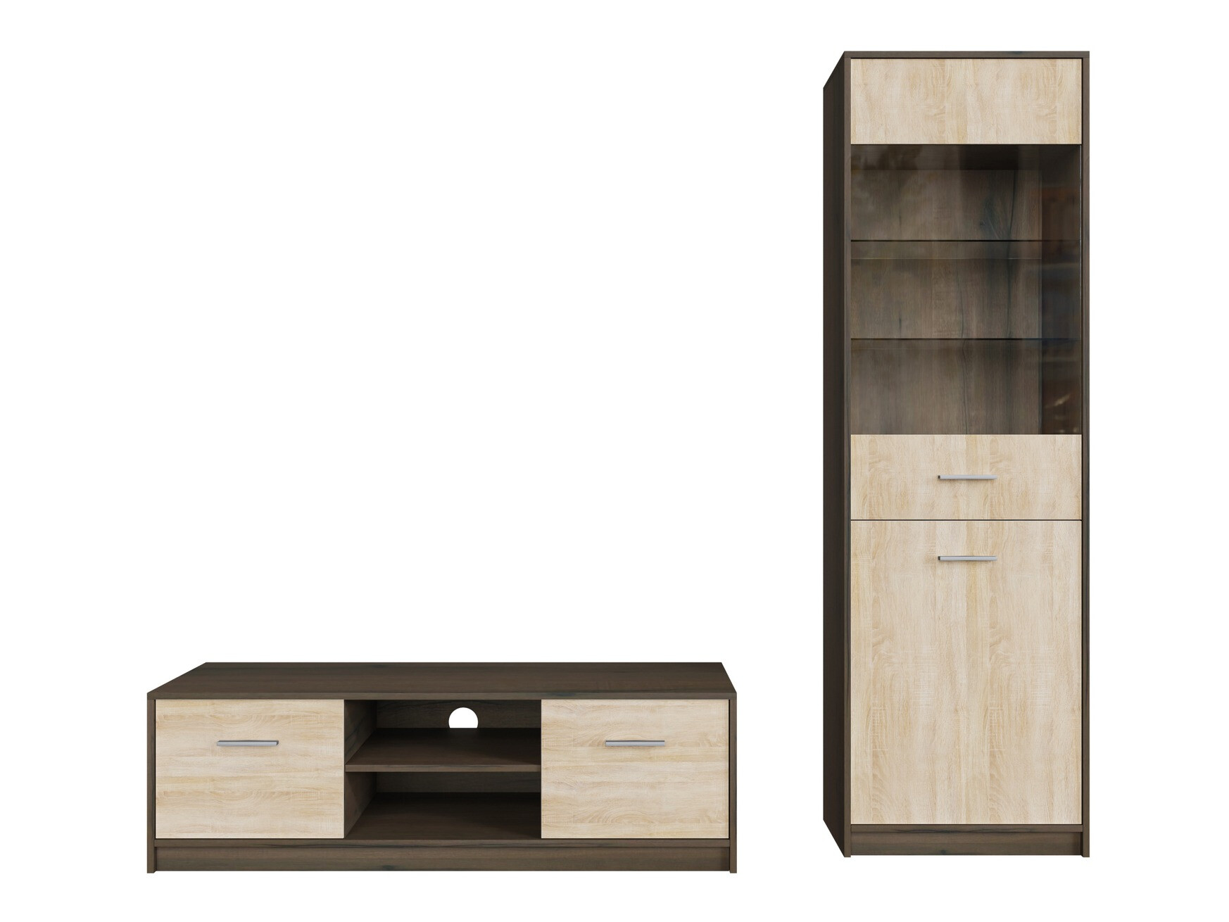 Woonkamerset Novsore 161 (Donkere eik + Sonoma eik)