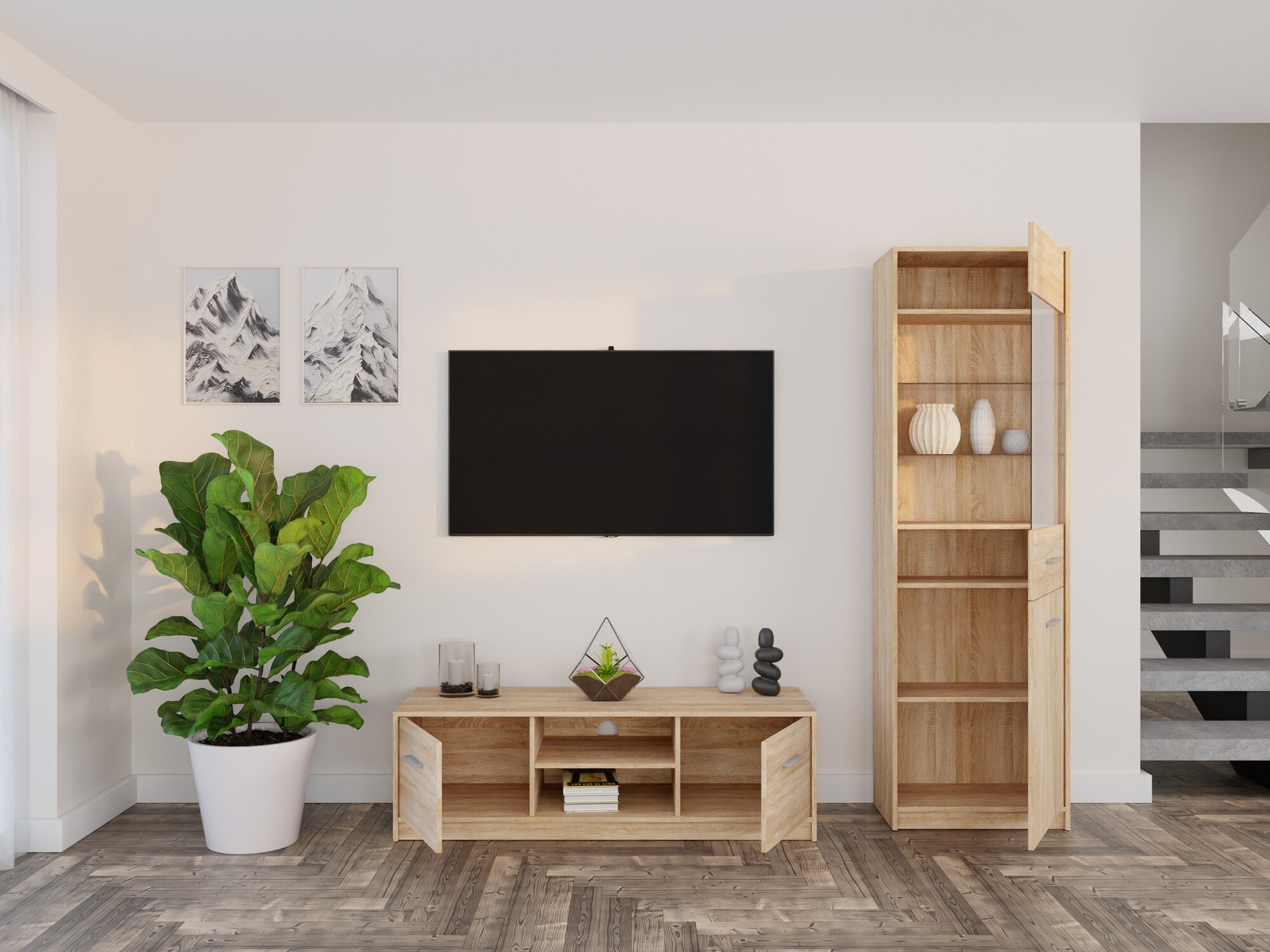 Woonkamerset Novsore 161 (Sonoma eik)