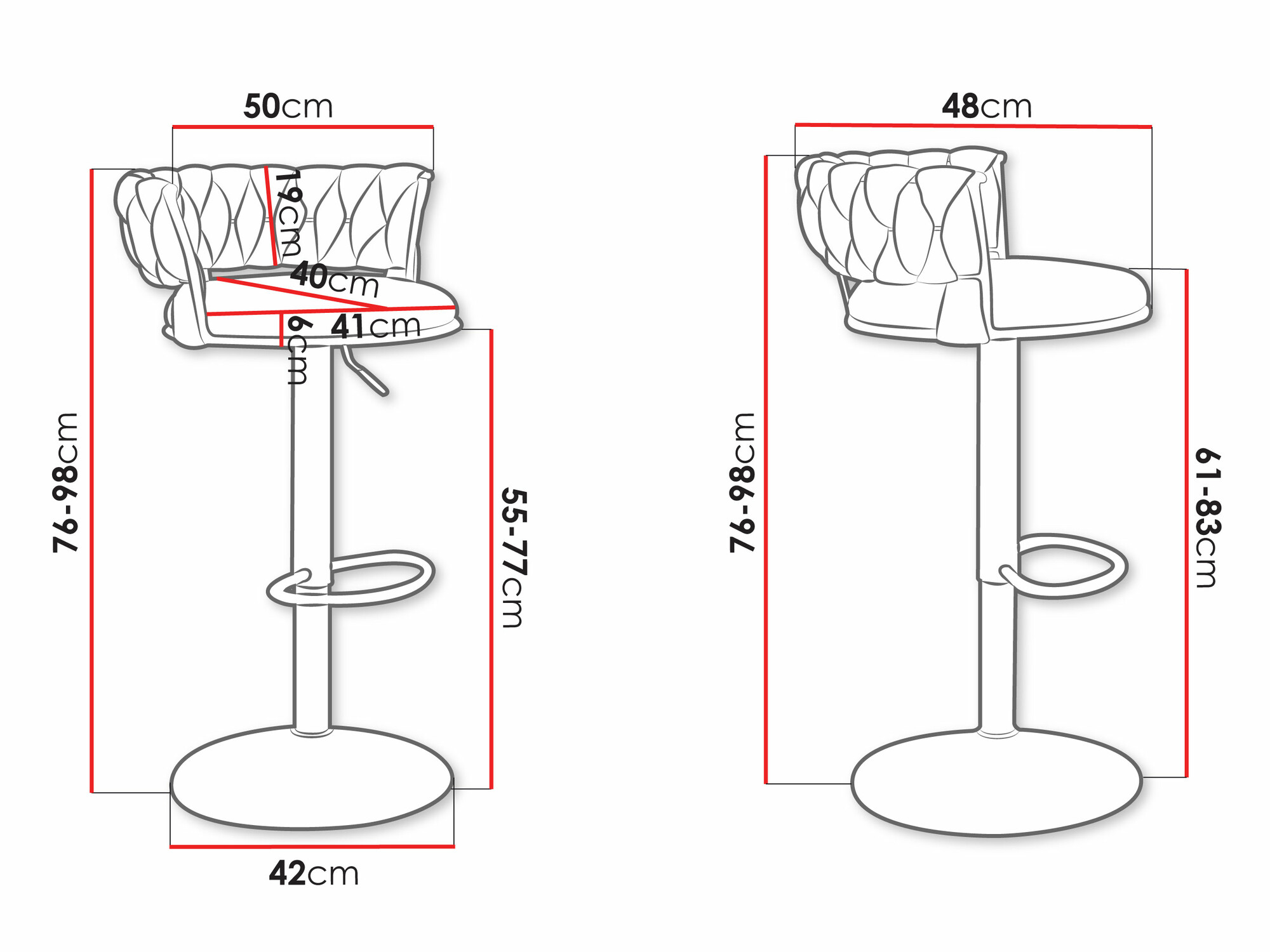 Barkruk Comfivo Hilaritas III (Zilver + Grijs)