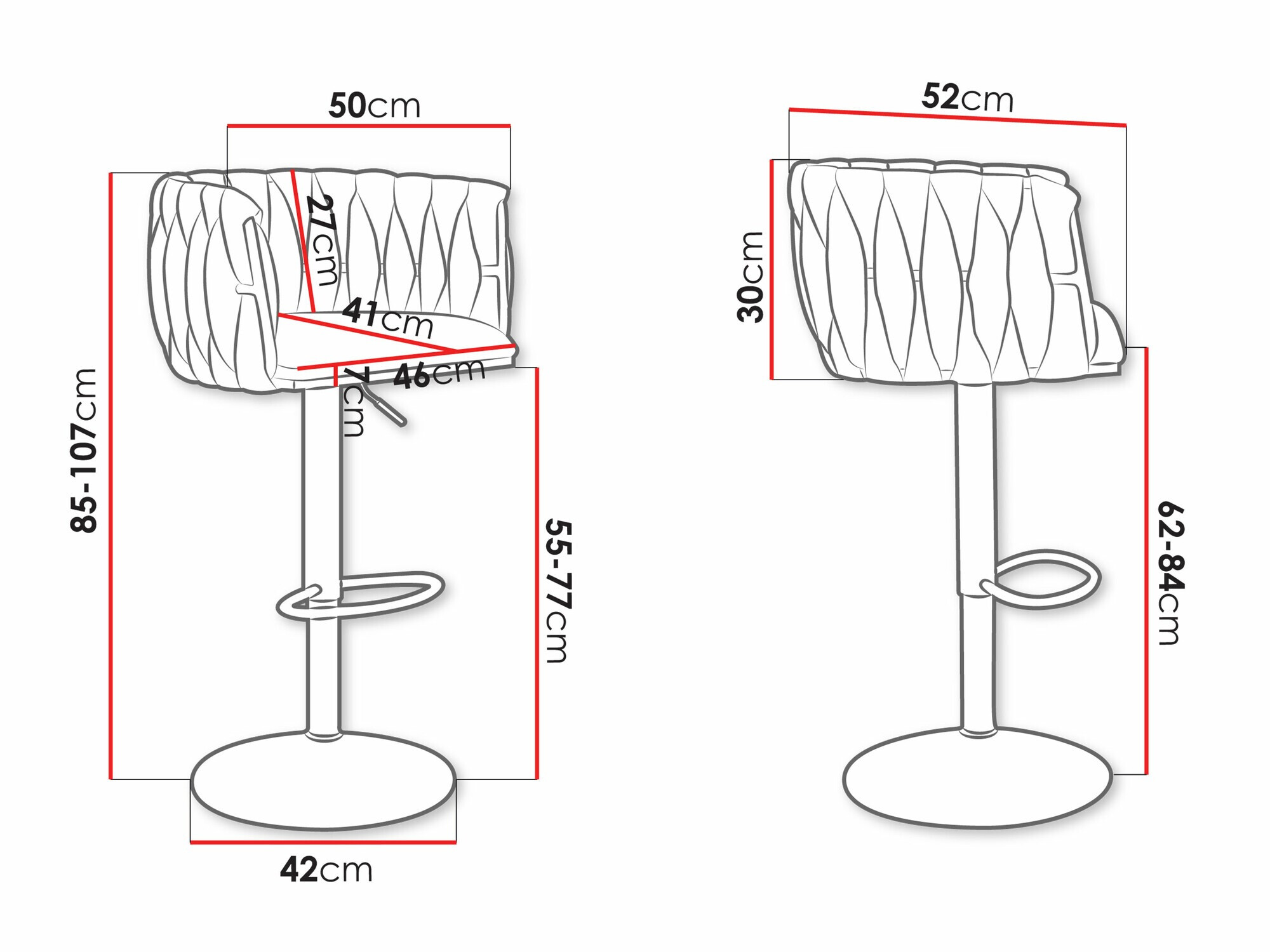 Barkruk Comfivo 435 (Zwart)
