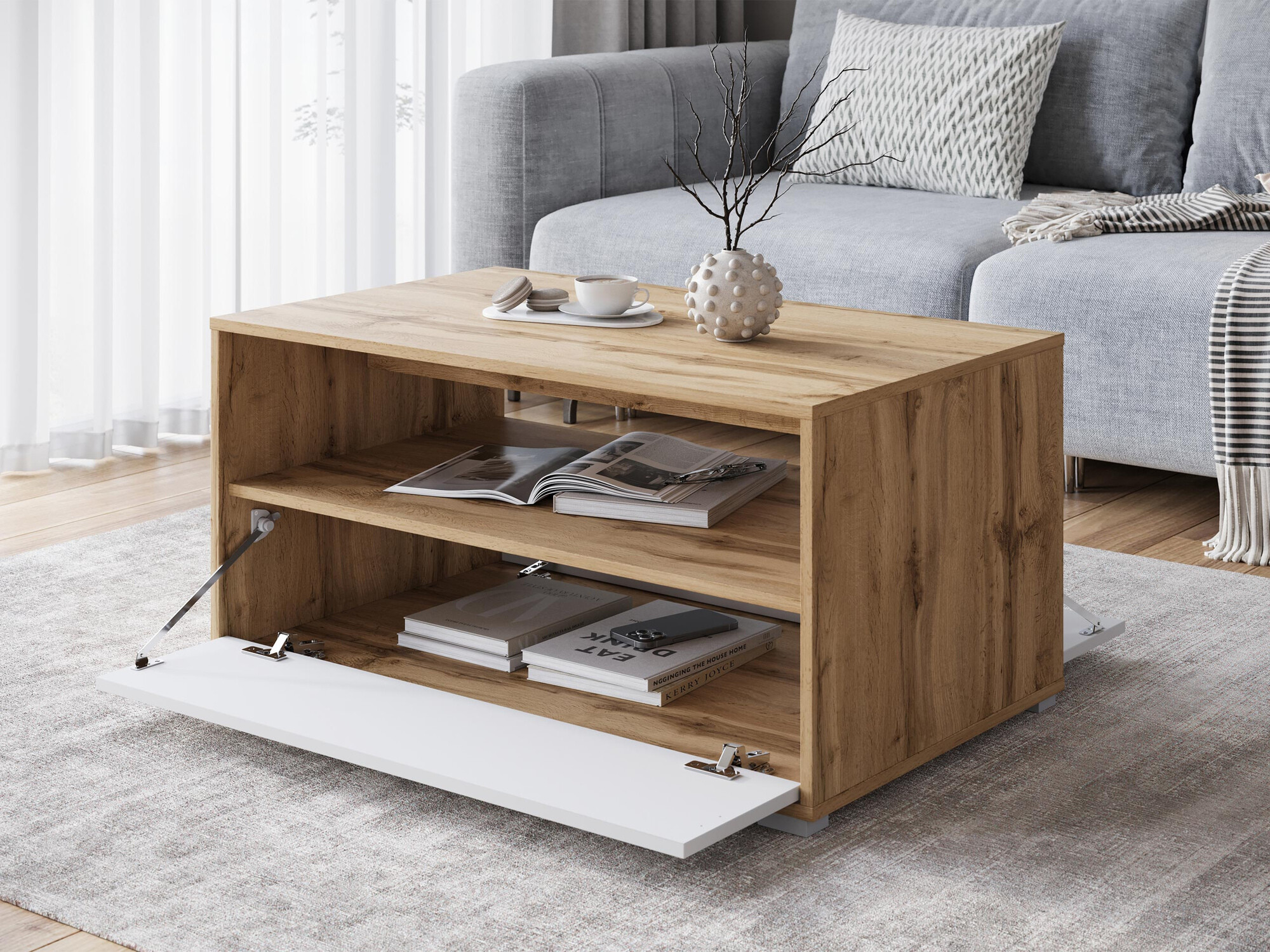 Salontafel Sarasota 188 (Wotan eik + Grafiet)