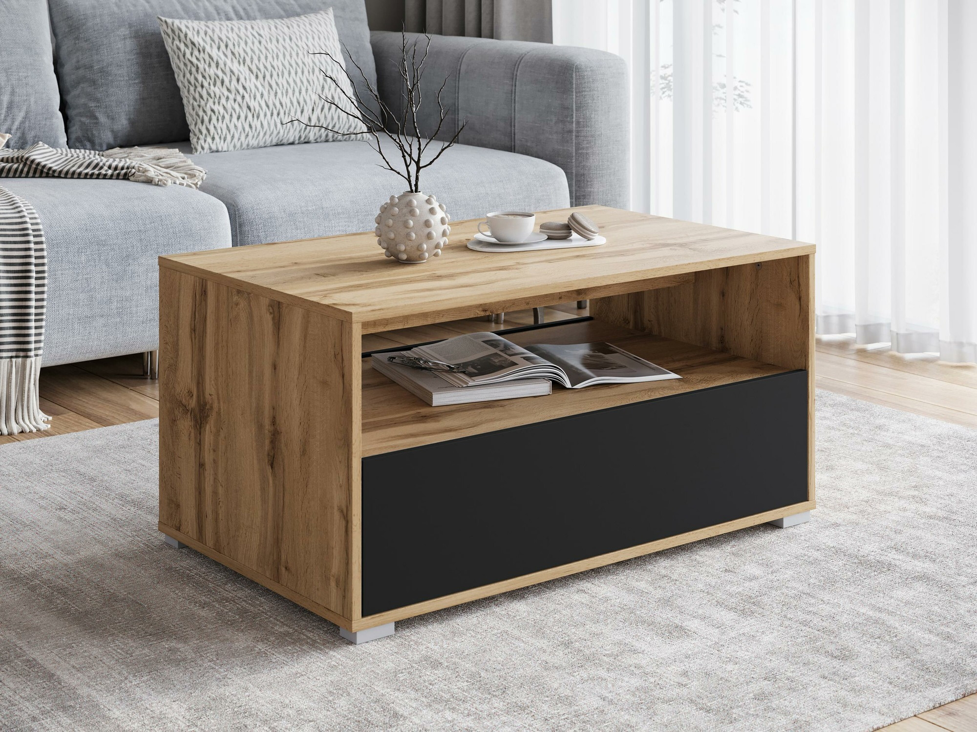 Salontafel Sarasota 188 (Wotan eik + Grafiet)