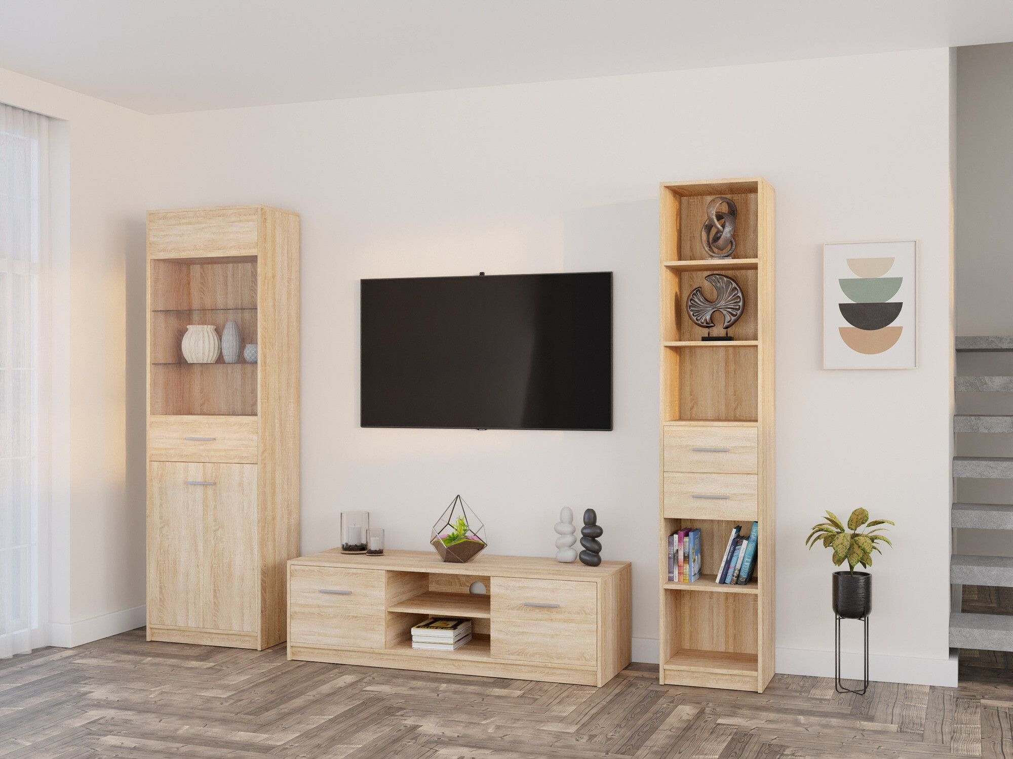 Woonkamerset Novsore 163 (Sonoma eik)