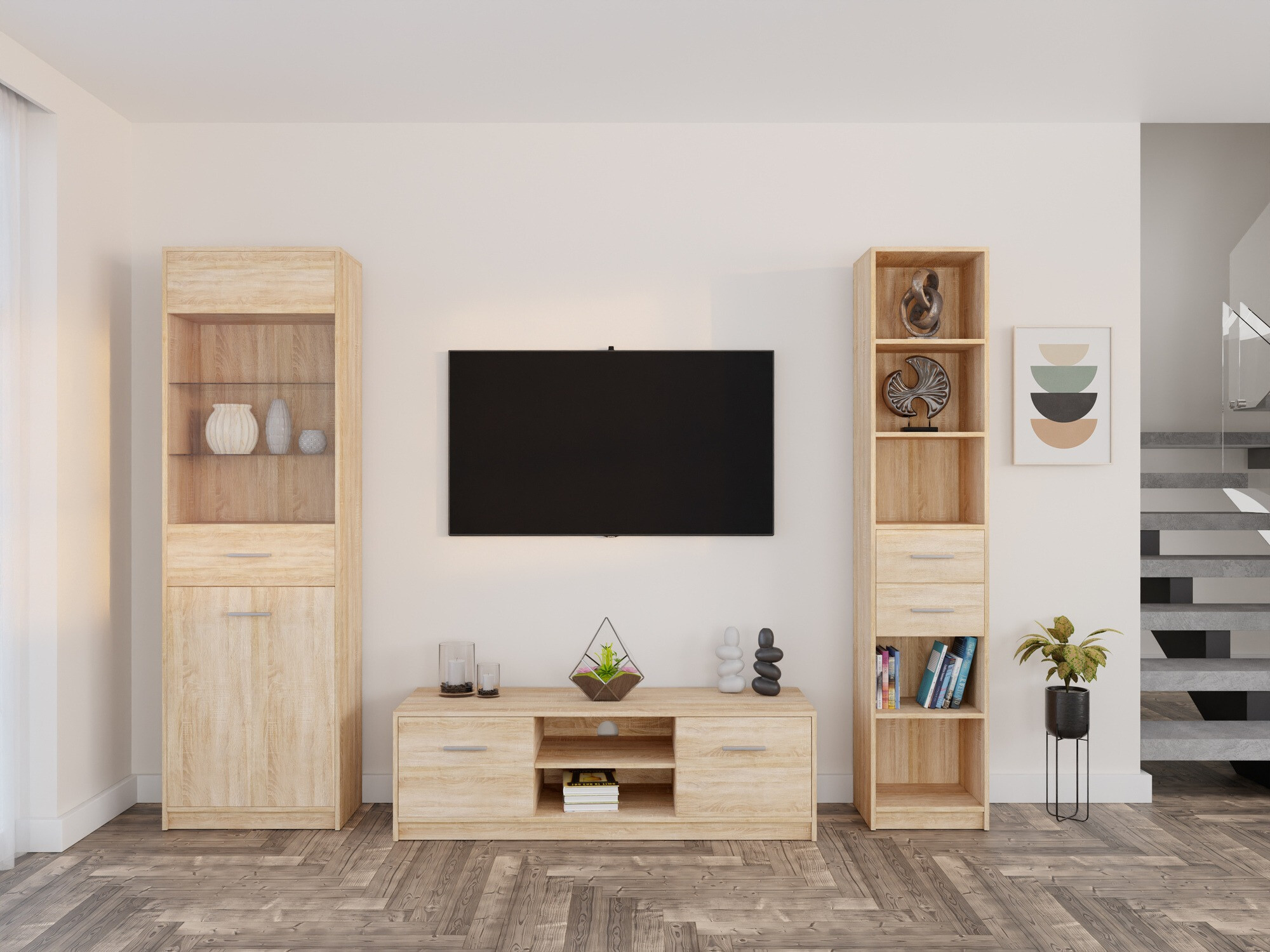 Woonkamerset Novsore 163 (Sonoma eik)