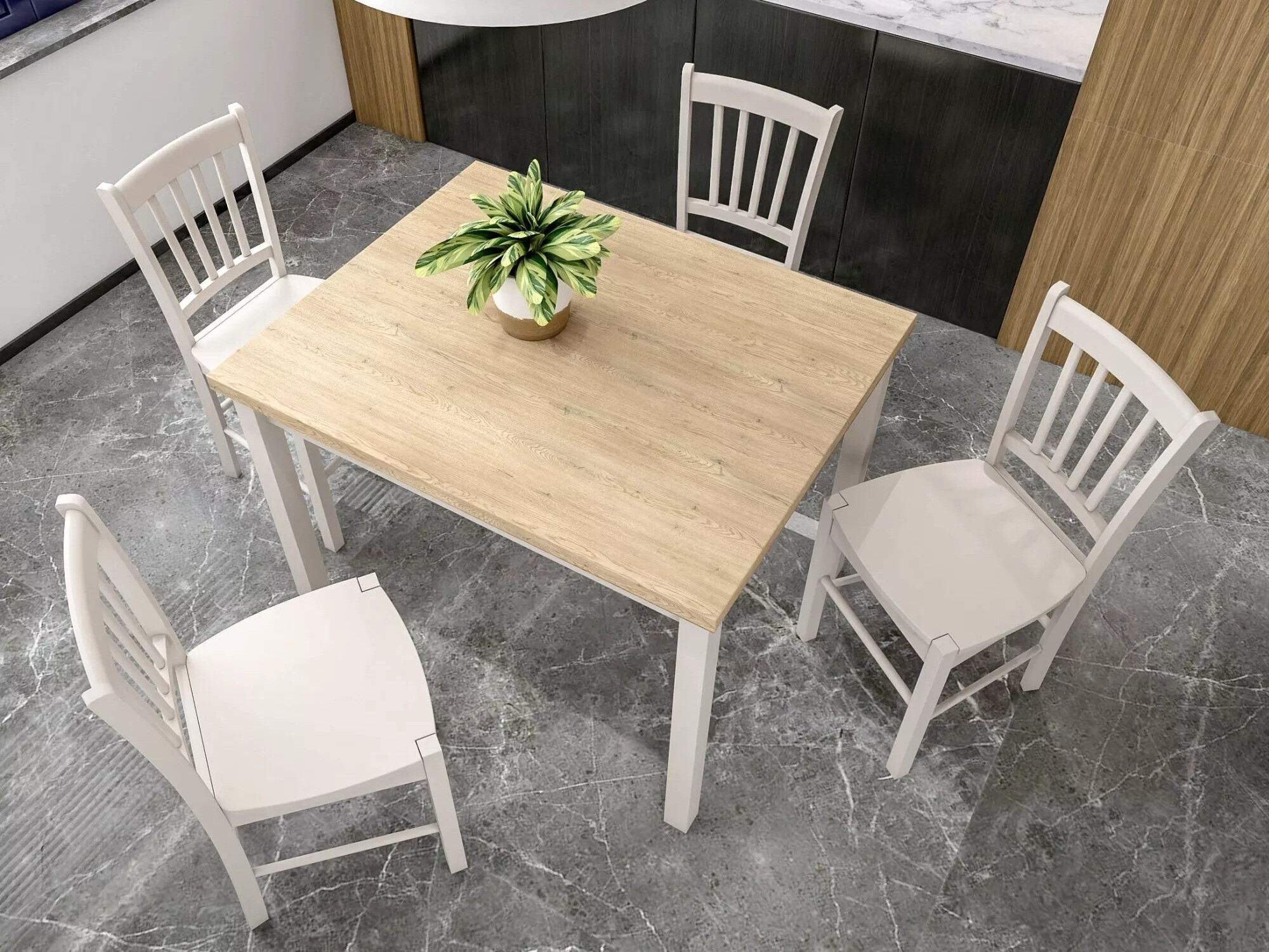 Tafel Detroit 345 (Eiken + Kasjmier)