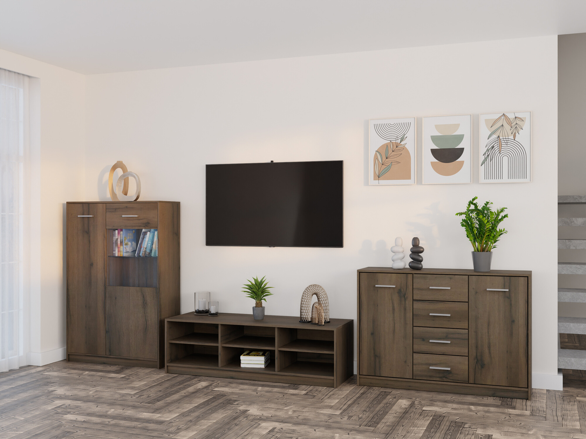 Woonkamerset Novsore 165 (Donkere eik)