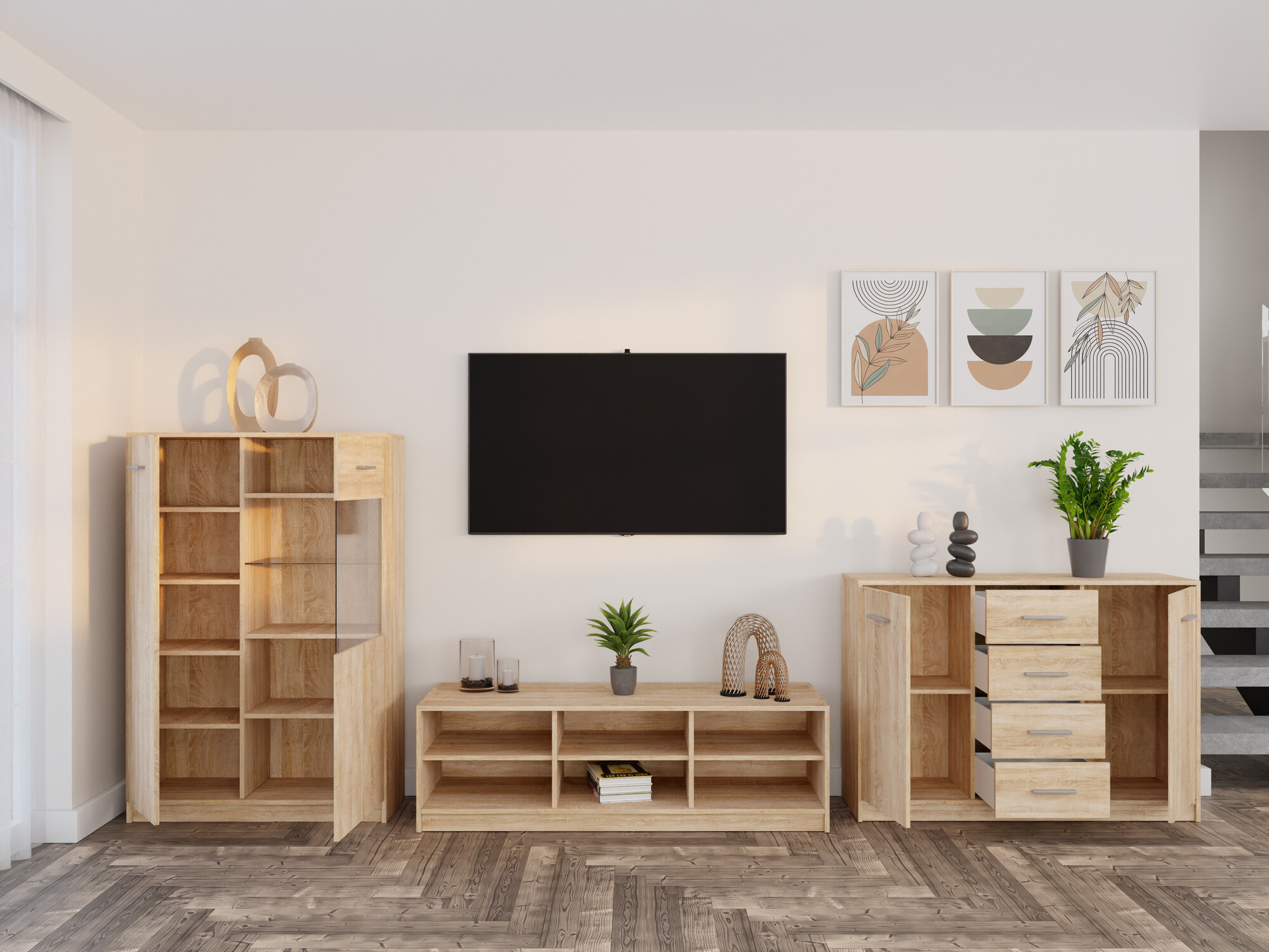 Woonkamerset Novsore 165 (Sonoma eik)