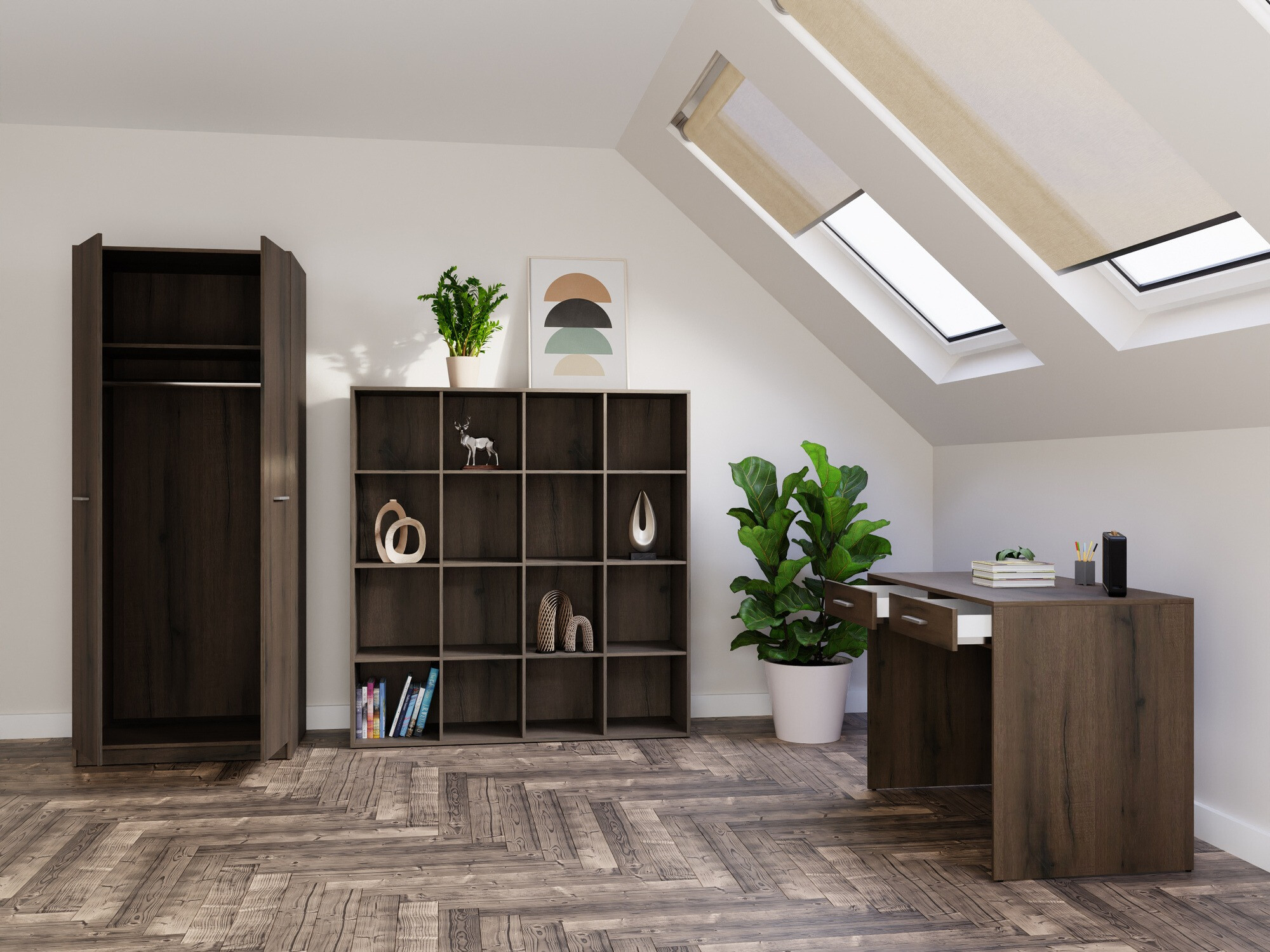 Thuiskantoorset Novsore 166 (Donkere eik)