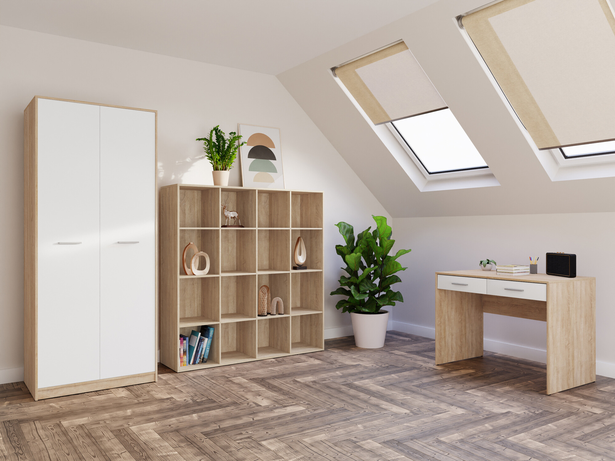 Thuiskantoorset Novsore 166 (Sonoma eik + Wit)