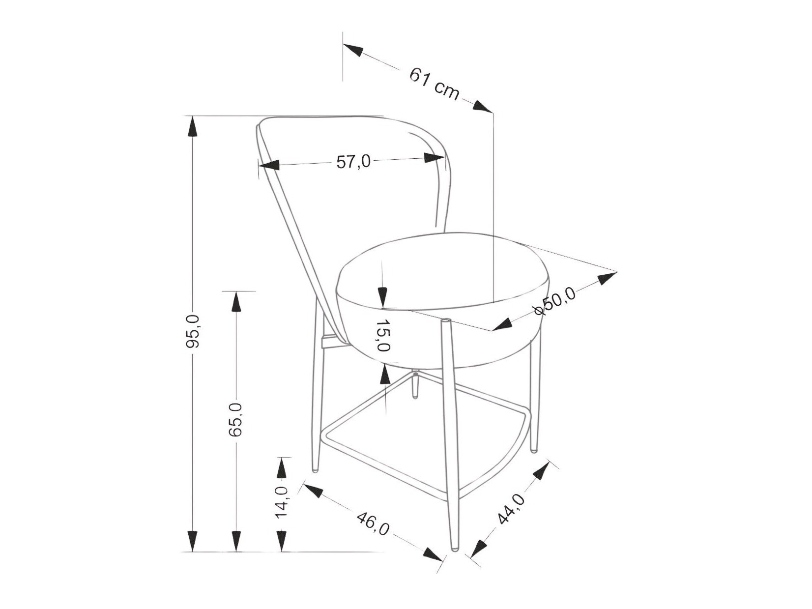 Counterstoel Houston 1919 (Grijs)