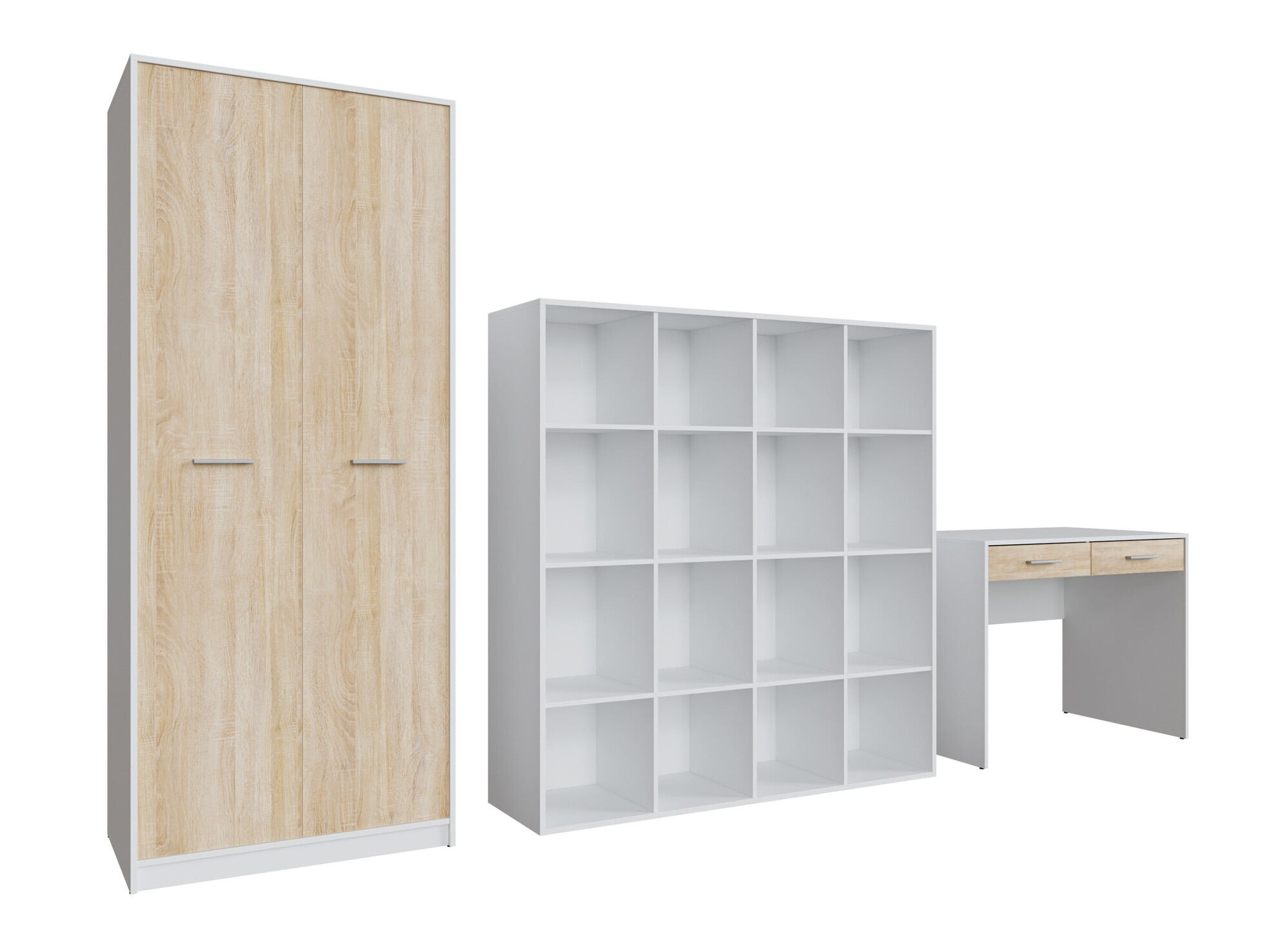 Bureauset Novsore 166 (Wit + Sonoma eik)