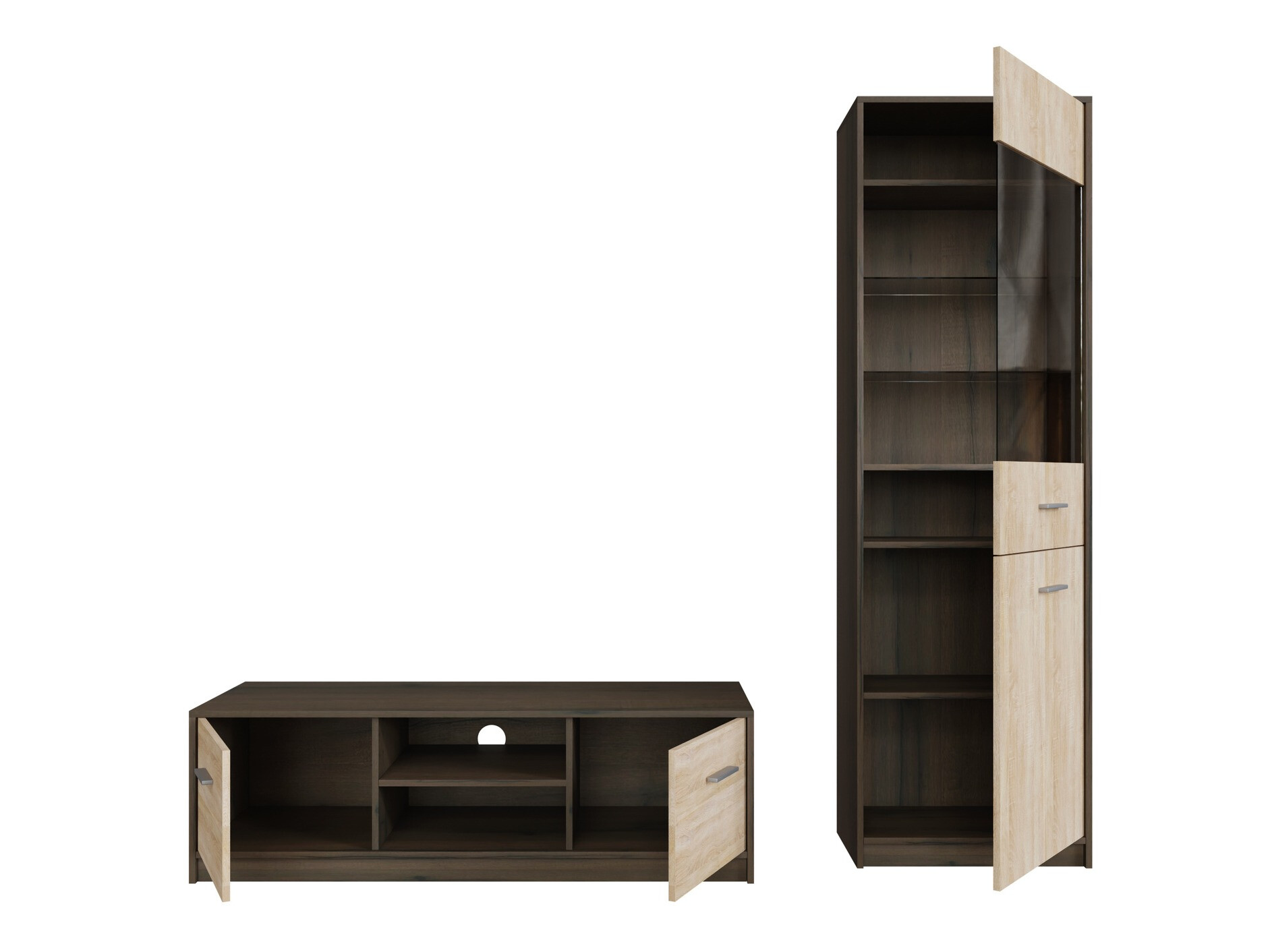 Woonkamerset Novsore 161 (Donkere eik + Sonoma eik)