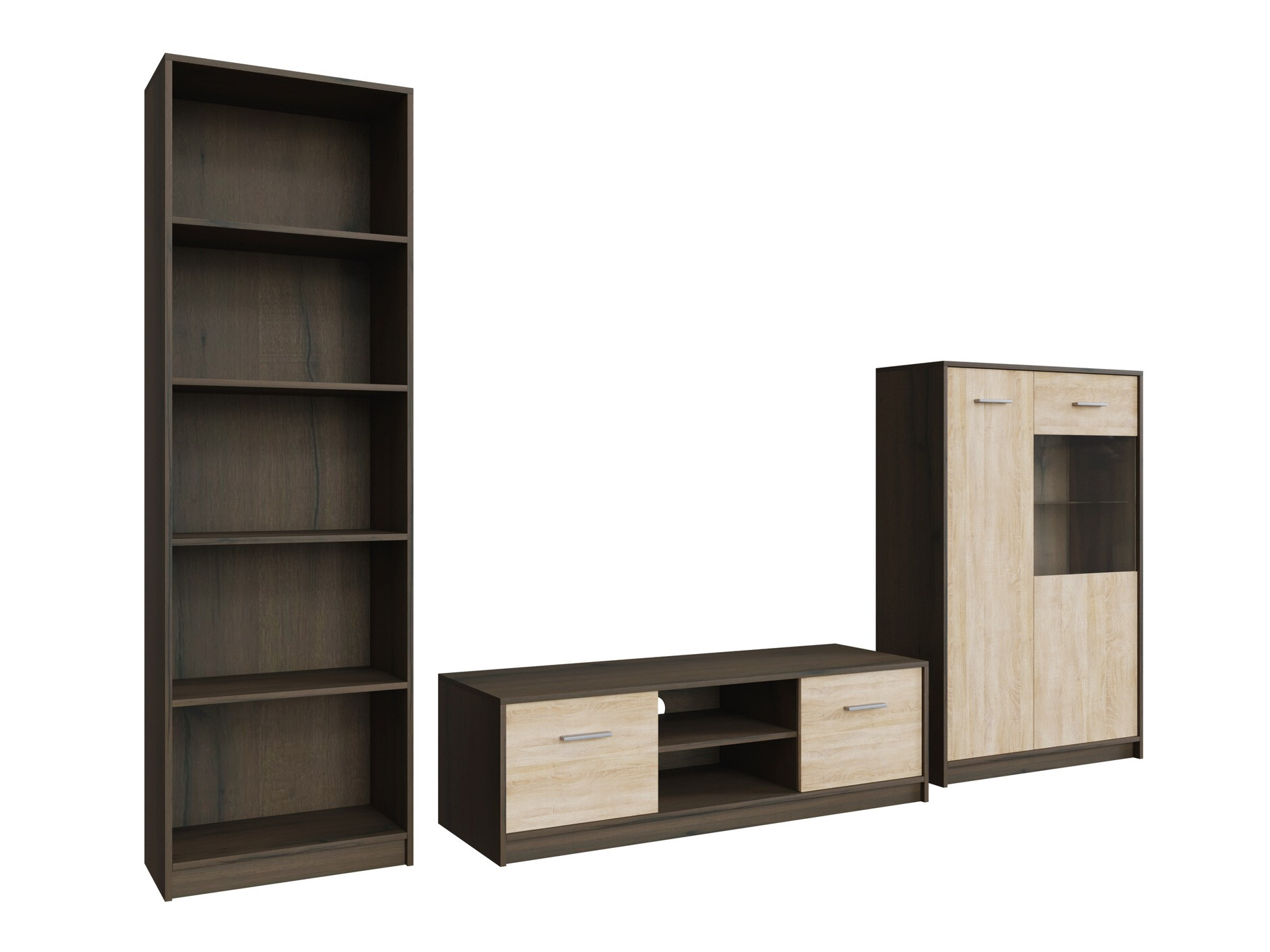 Woonkamerset Novsore 164 (Donkere eik + Sonoma eik)